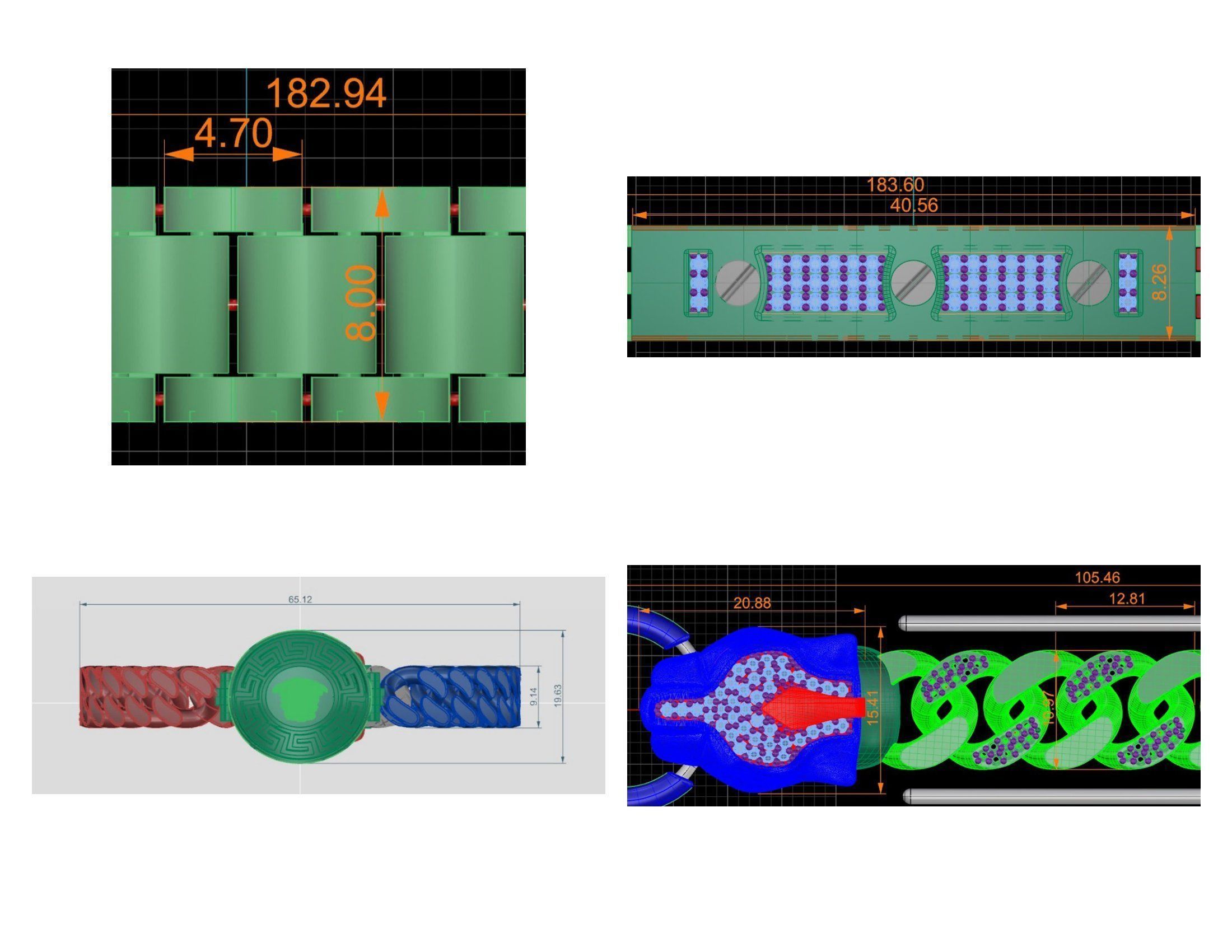 CUBAN LINK CHAIN Gurmet Bileklik - 200 PIECES READY FOR PRINT 3D print model_89