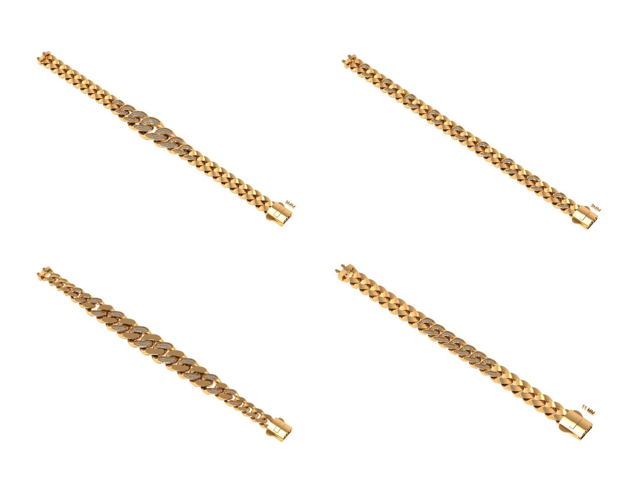 CUBAN LINK CHAIN Gurmet Bileklik - 200 PIECES READY FOR PRINT 3D print model_9