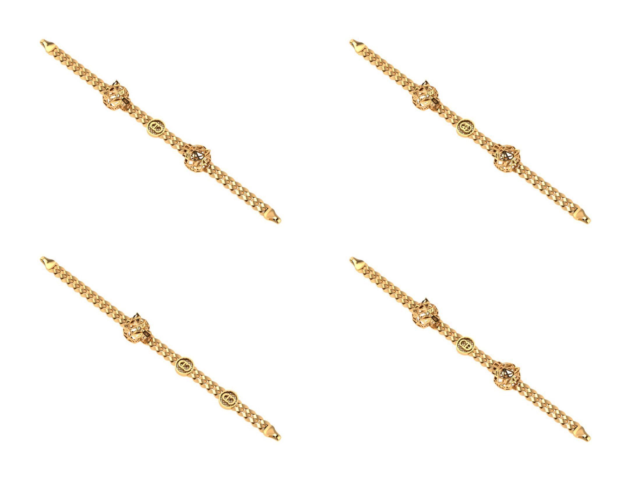 CUBAN LINK CHAIN Gurmet Bileklik - 200 PIECES READY FOR PRINT 3D print model_42