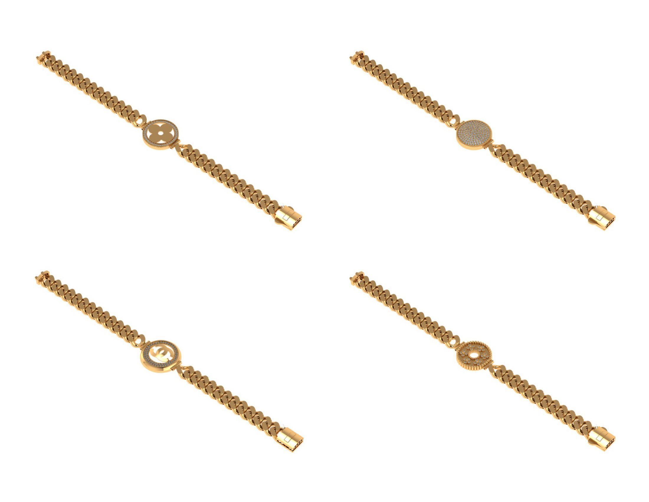 CUBAN LINK CHAIN Gurmet Bileklik - 200 PIECES READY FOR PRINT 3D print model_25