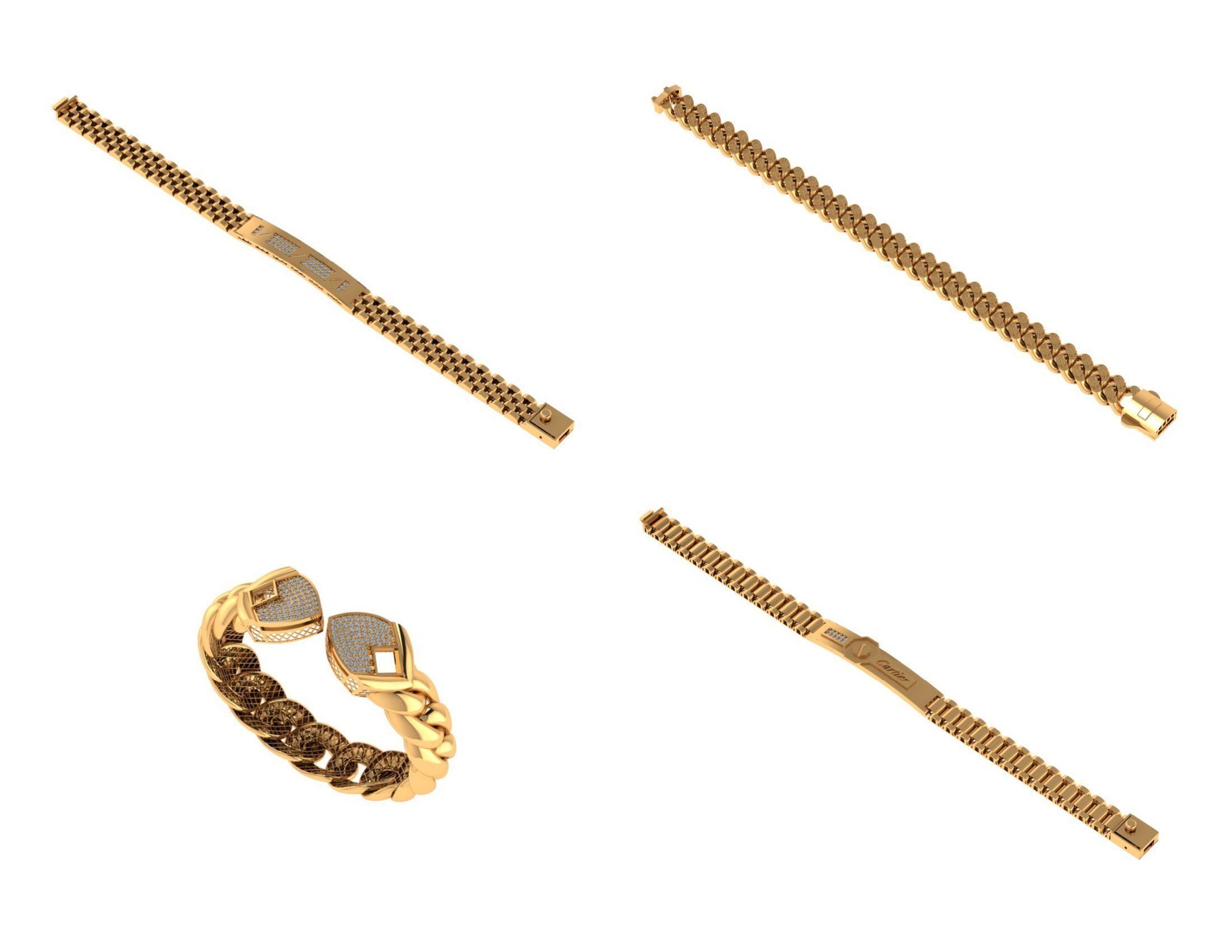 CUBAN LINK CHAIN Gurmet Bileklik - 200 PIECES READY FOR PRINT 3D print model_38