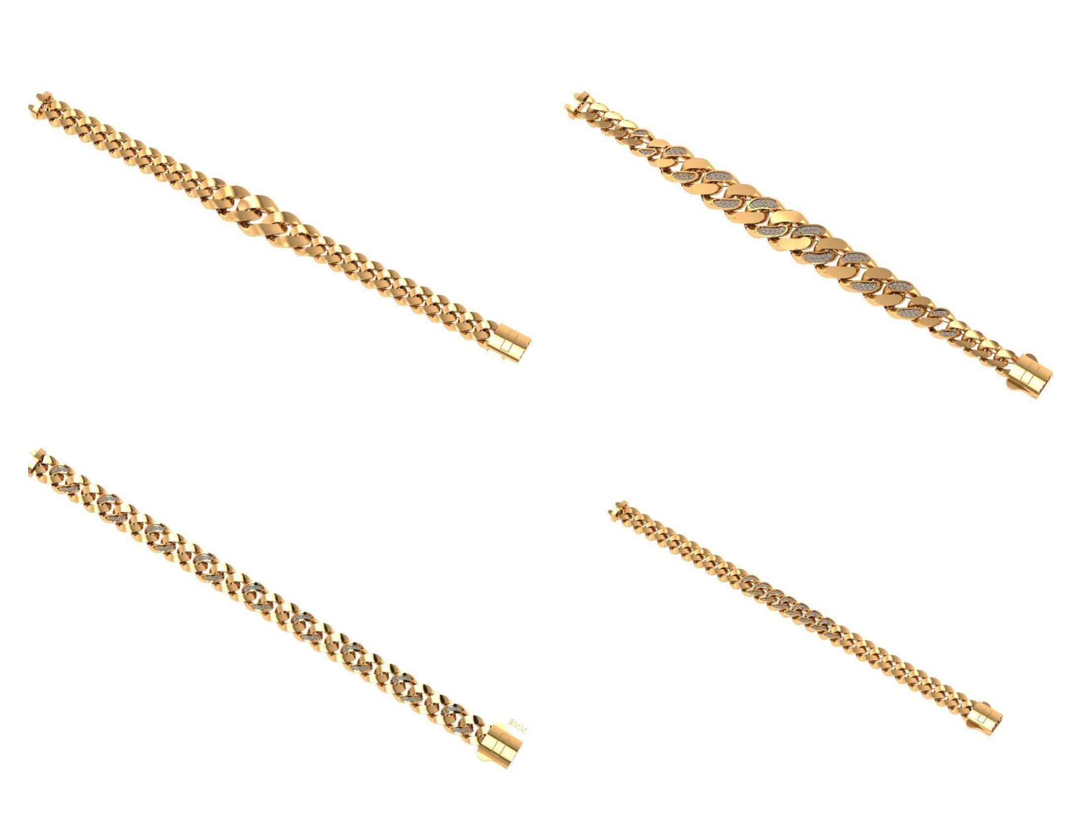 CUBAN LINK CHAIN Gurmet Bileklik - 200 PIECES READY FOR PRINT 3D print model_4