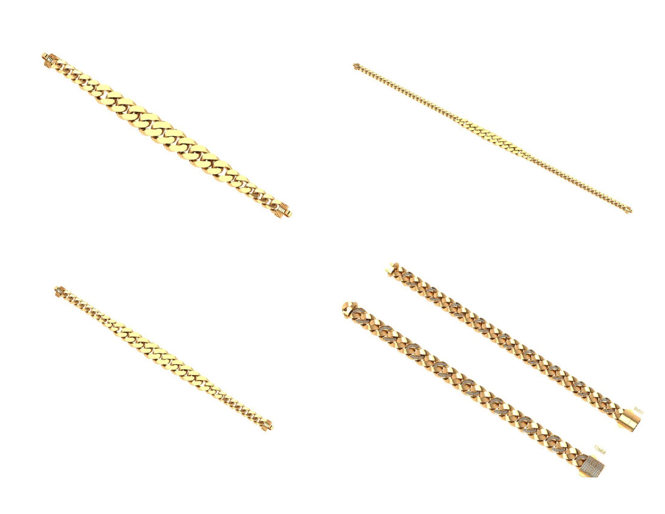 CUBAN LINK CHAIN Gurmet Bileklik - 200 PIECES READY FOR PRINT 3D print model_5