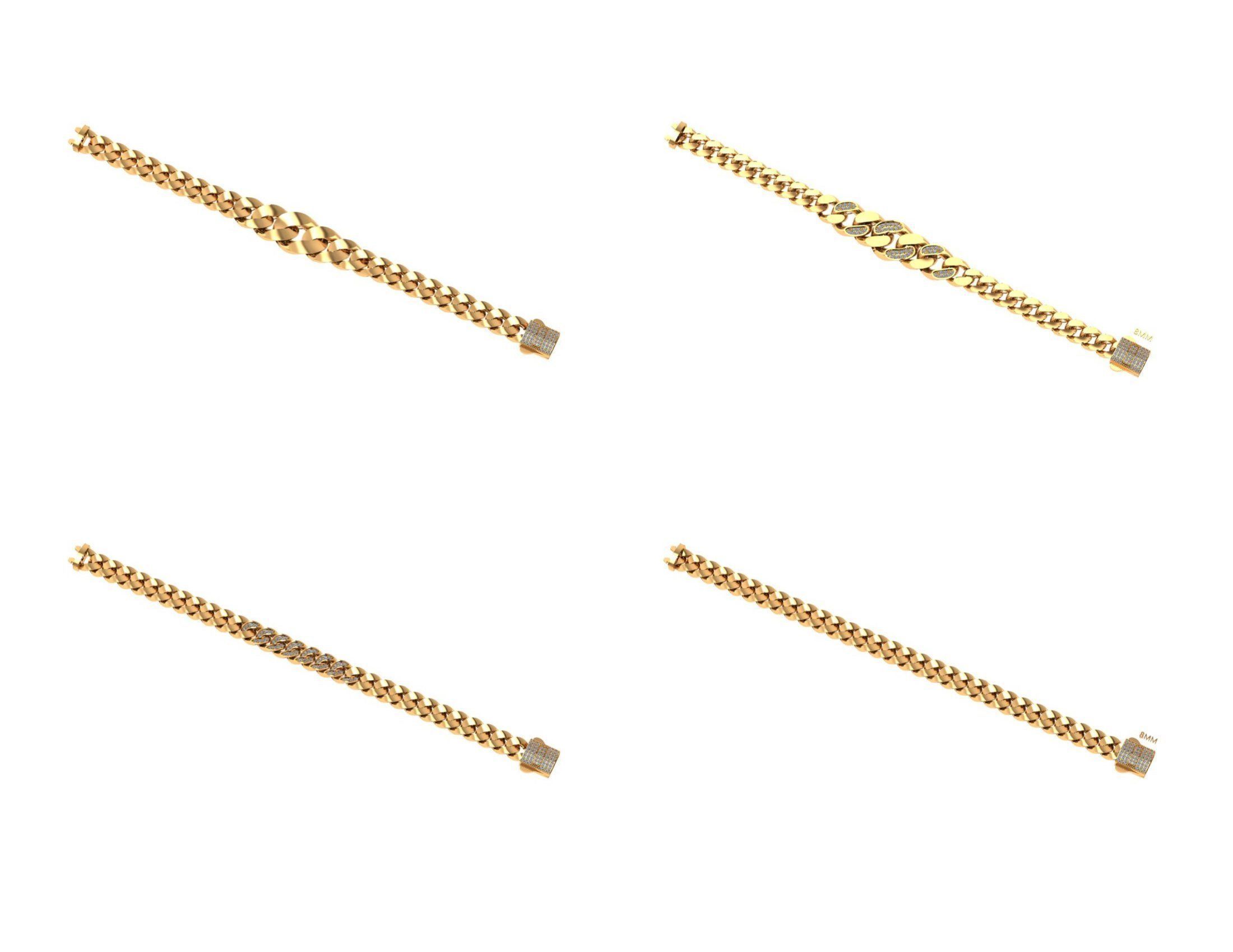 CUBAN LINK CHAIN Gurmet Bileklik - 200 PIECES READY FOR PRINT 3D print model_55