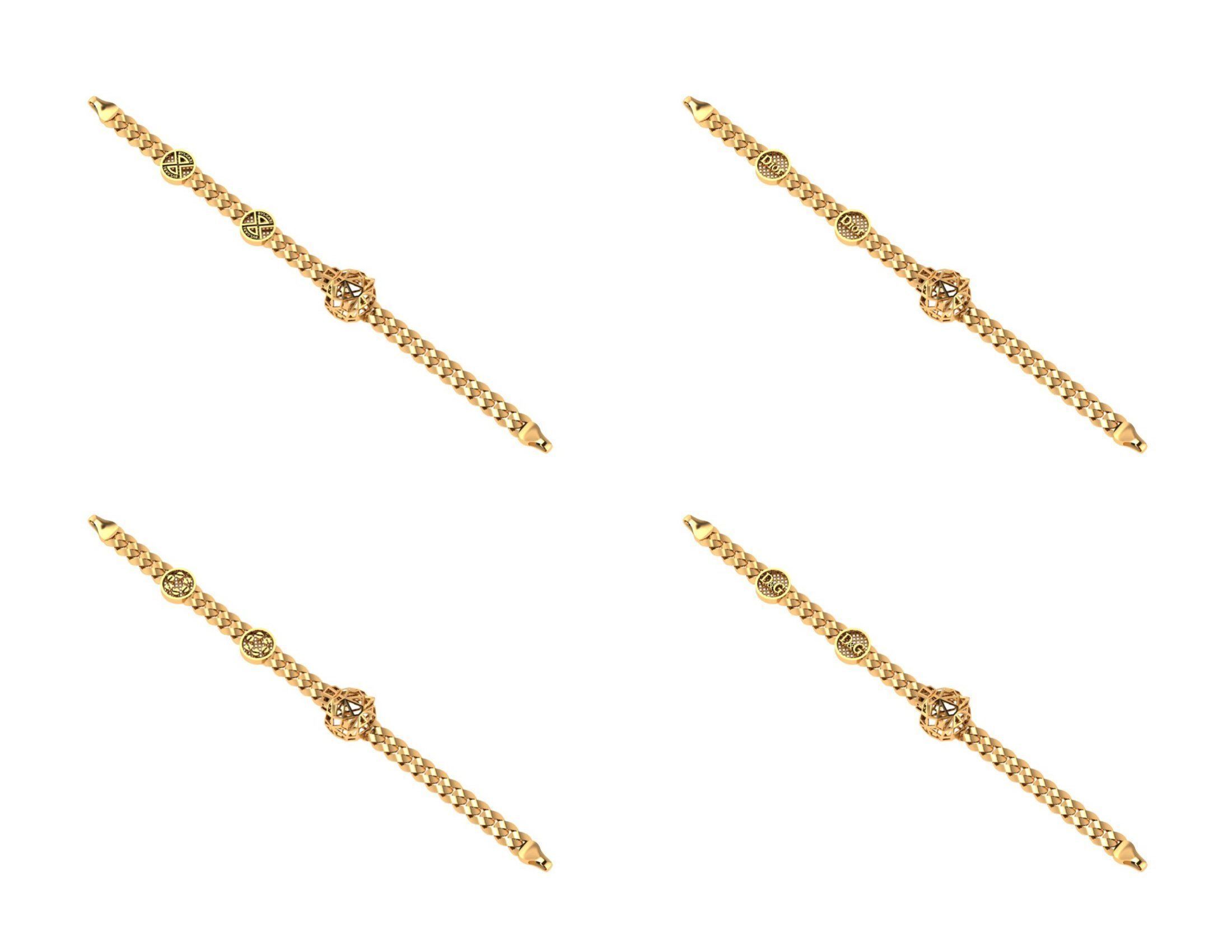 CUBAN LINK CHAIN Gurmet Bileklik - 200 PIECES READY FOR PRINT 3D print model_50