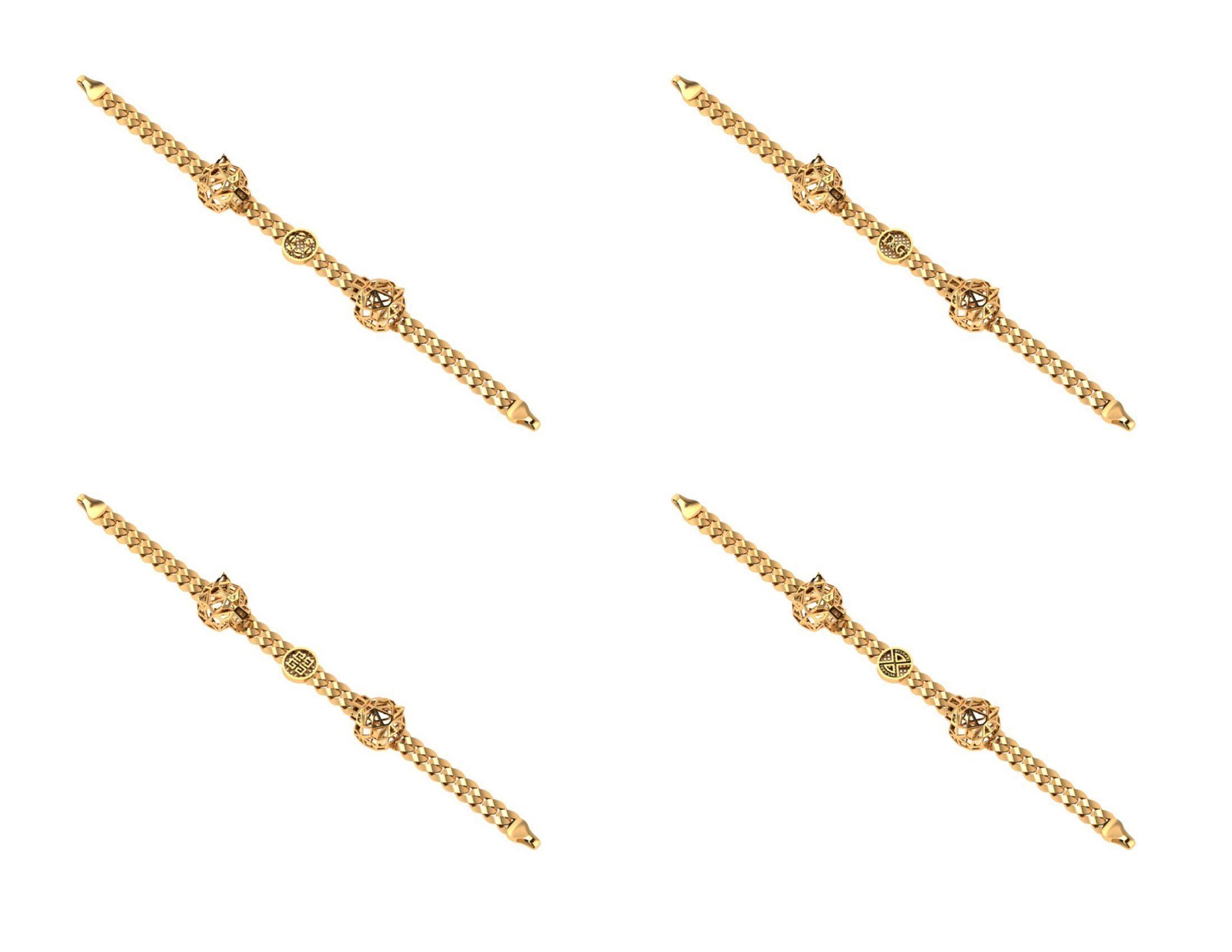 CUBAN LINK CHAIN Gurmet Bileklik - 200 PIECES READY FOR PRINT 3D print model_46