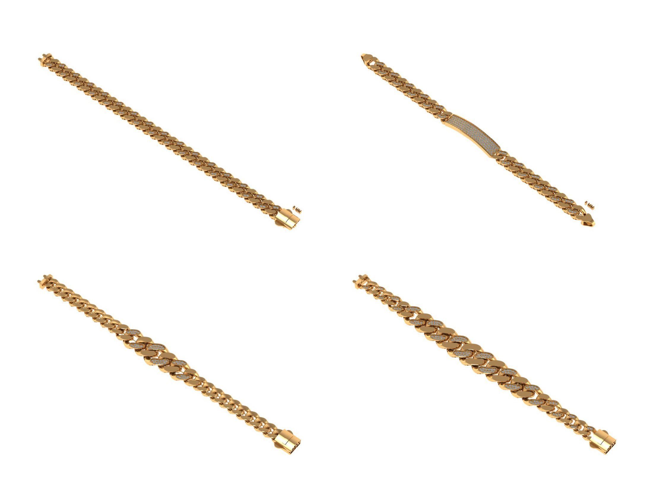 CUBAN LINK CHAIN Gurmet Bileklik - 200 PIECES READY FOR PRINT 3D print model_21