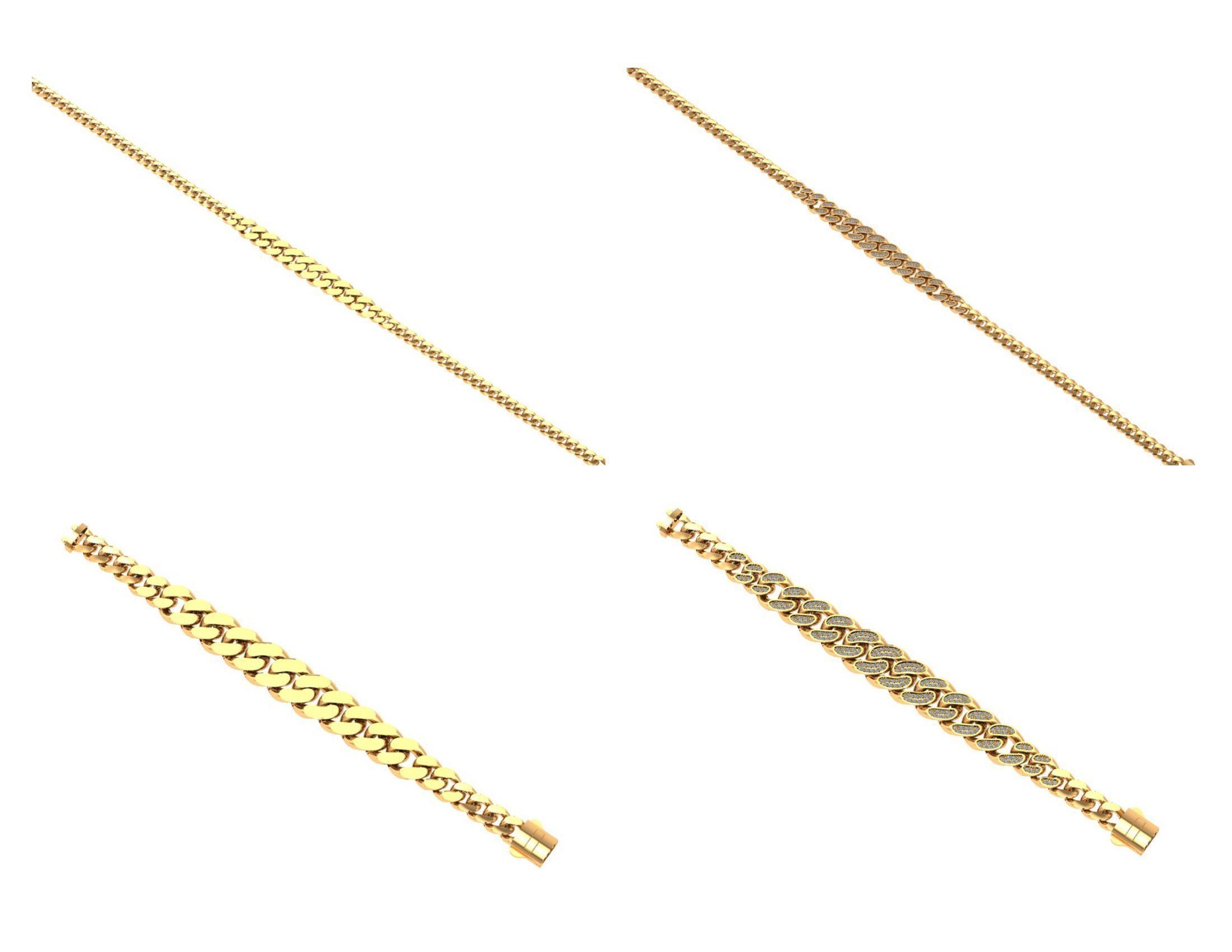 CUBAN LINK CHAIN Gurmet Bileklik - 200 PIECES READY FOR PRINT 3D print model_2