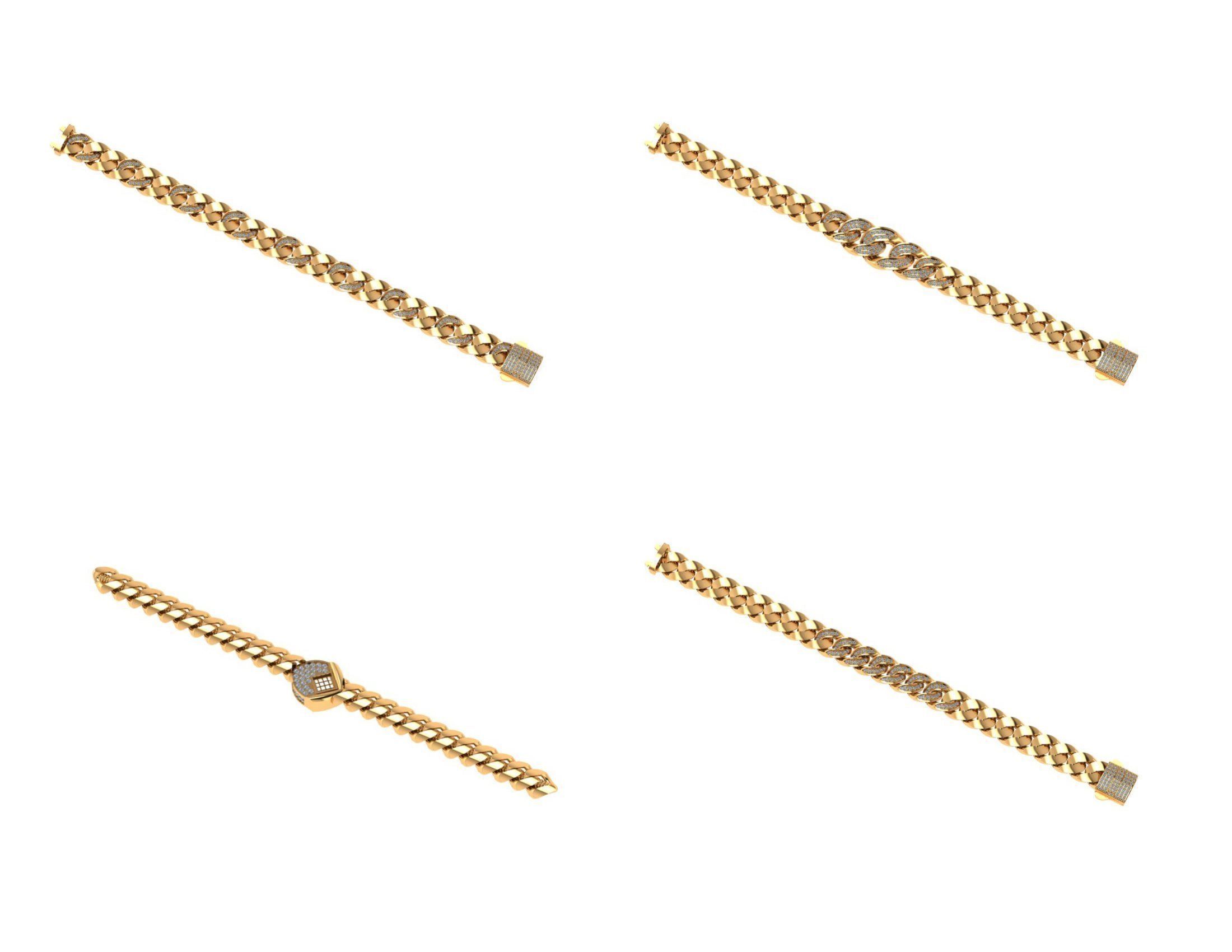 CUBAN LINK CHAIN Gurmet Bileklik - 200 PIECES READY FOR PRINT 3D print model_26