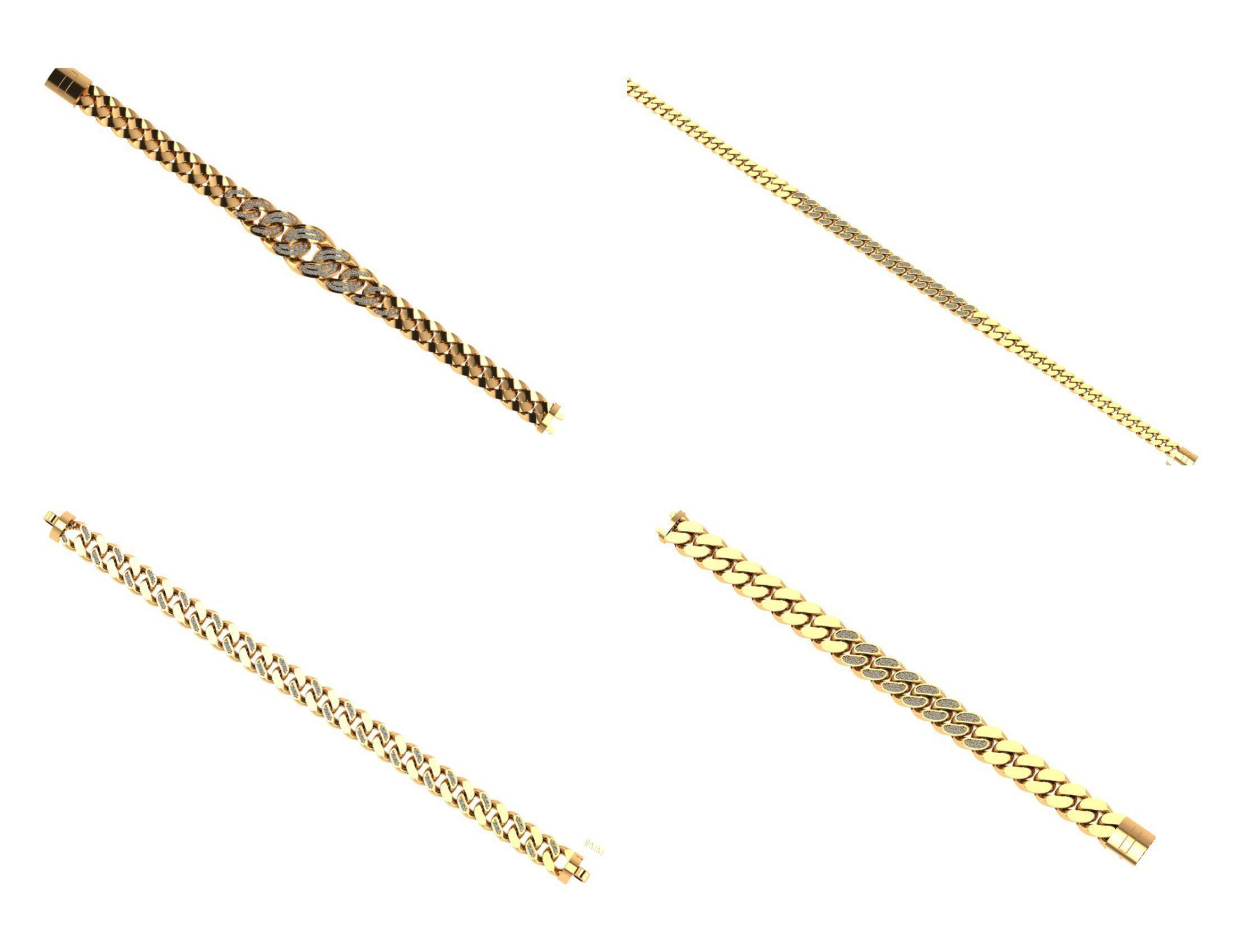 CUBAN LINK CHAIN Gurmet Bileklik - 200 PIECES READY FOR PRINT 3D print model_1