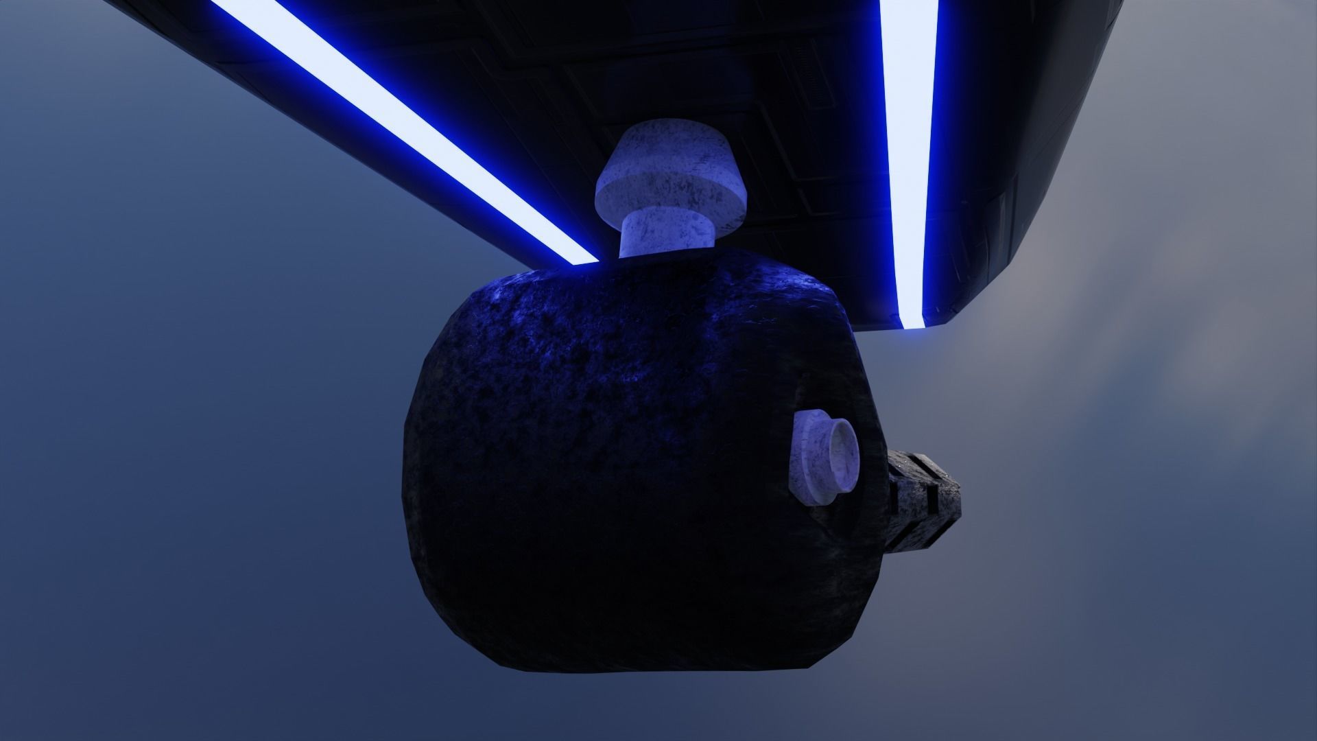 Aircraft Commercial Spaceship Game ready 3D model_11