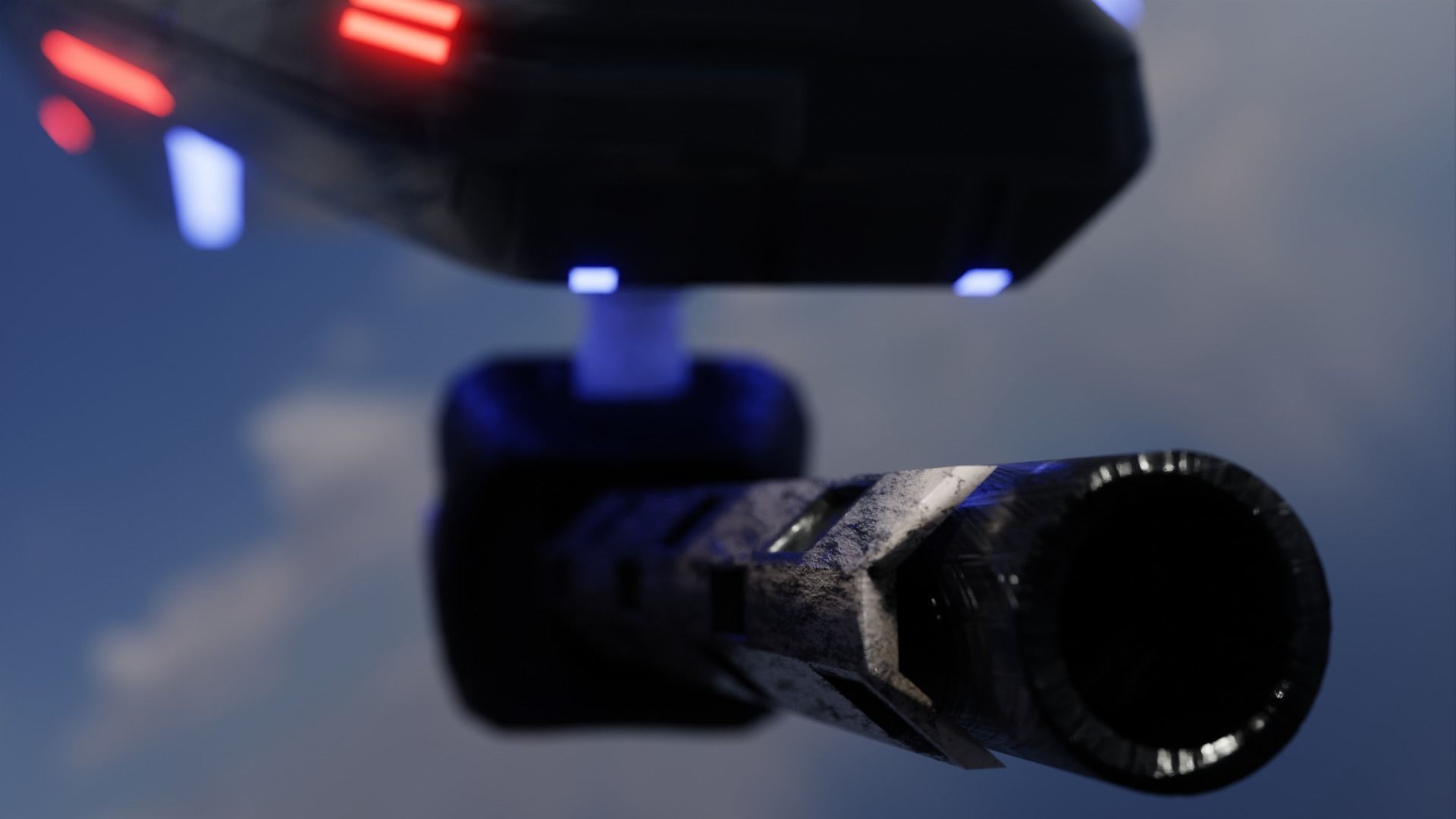 Aircraft Commercial Spaceship Game ready 3D model_10