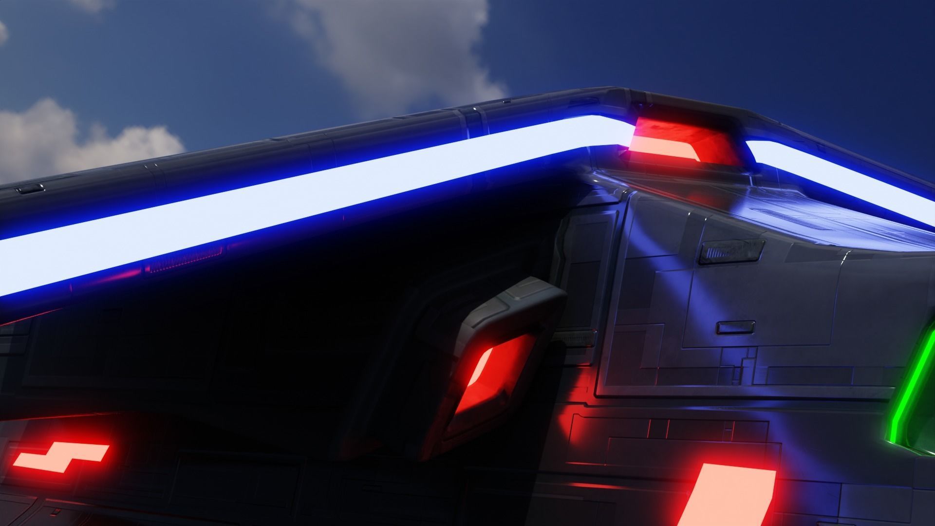 Aircraft Commercial Spaceship Game ready 3D model_7