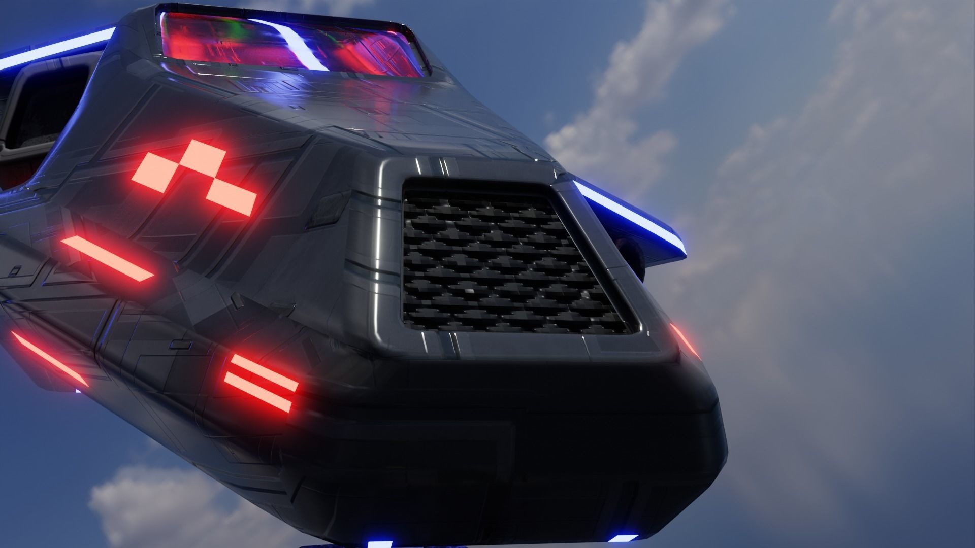 Aircraft Commercial Spaceship Game ready 3D model_8