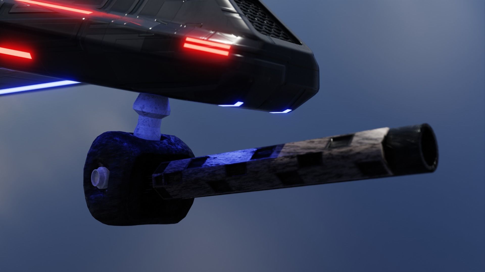 Aircraft Commercial Spaceship Game ready 3D model_9