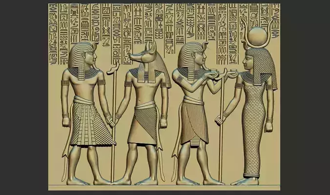 Pharaoh Egyptian relief Luxor 3d printable cnc 3D print model