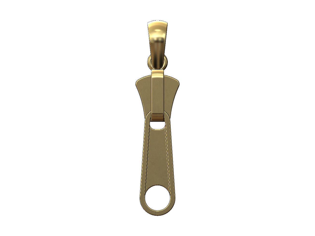 Zipper slider pendant charm 3D print model_1