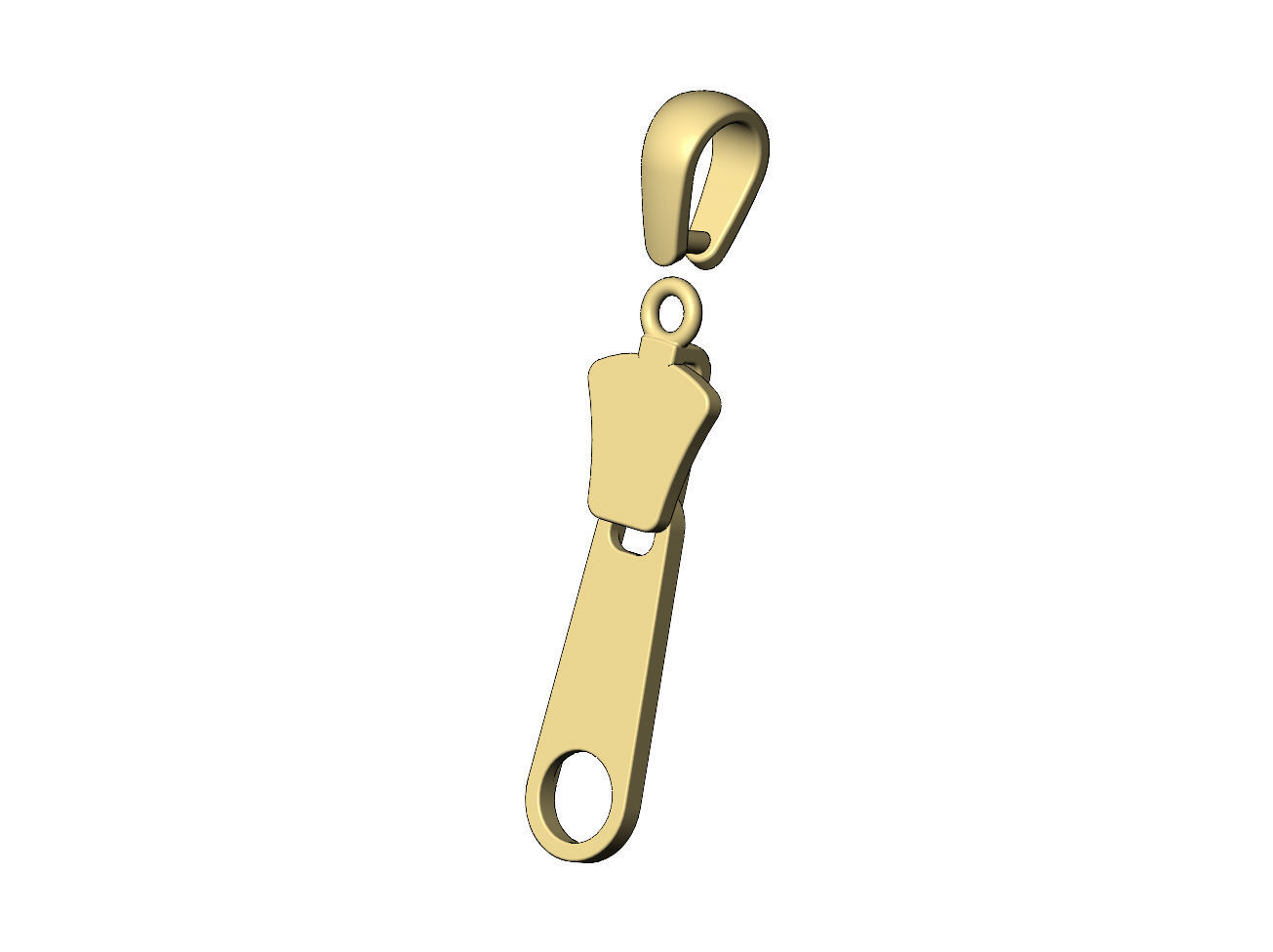 Zipper slider pendant charm 3D print model_10