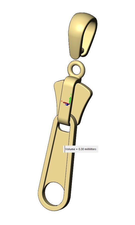 Zipper slider pendant charm 3D print model_14