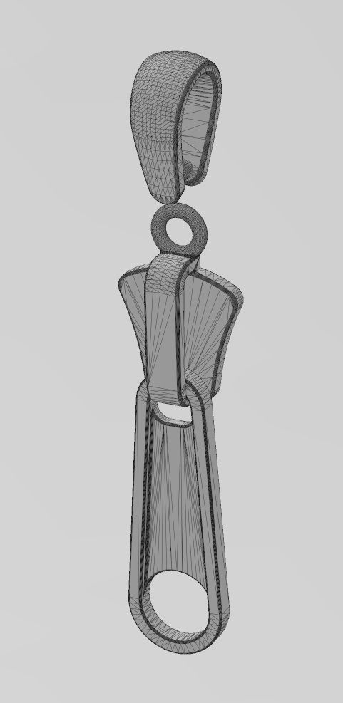 Zipper slider pendant charm 3D print model_12