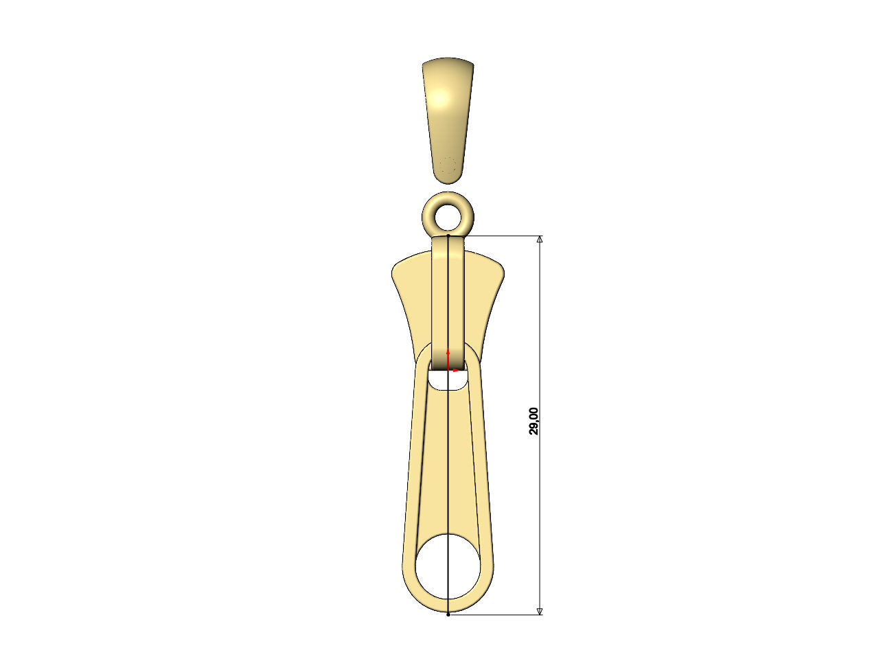 Zipper slider pendant charm 3D print model_5