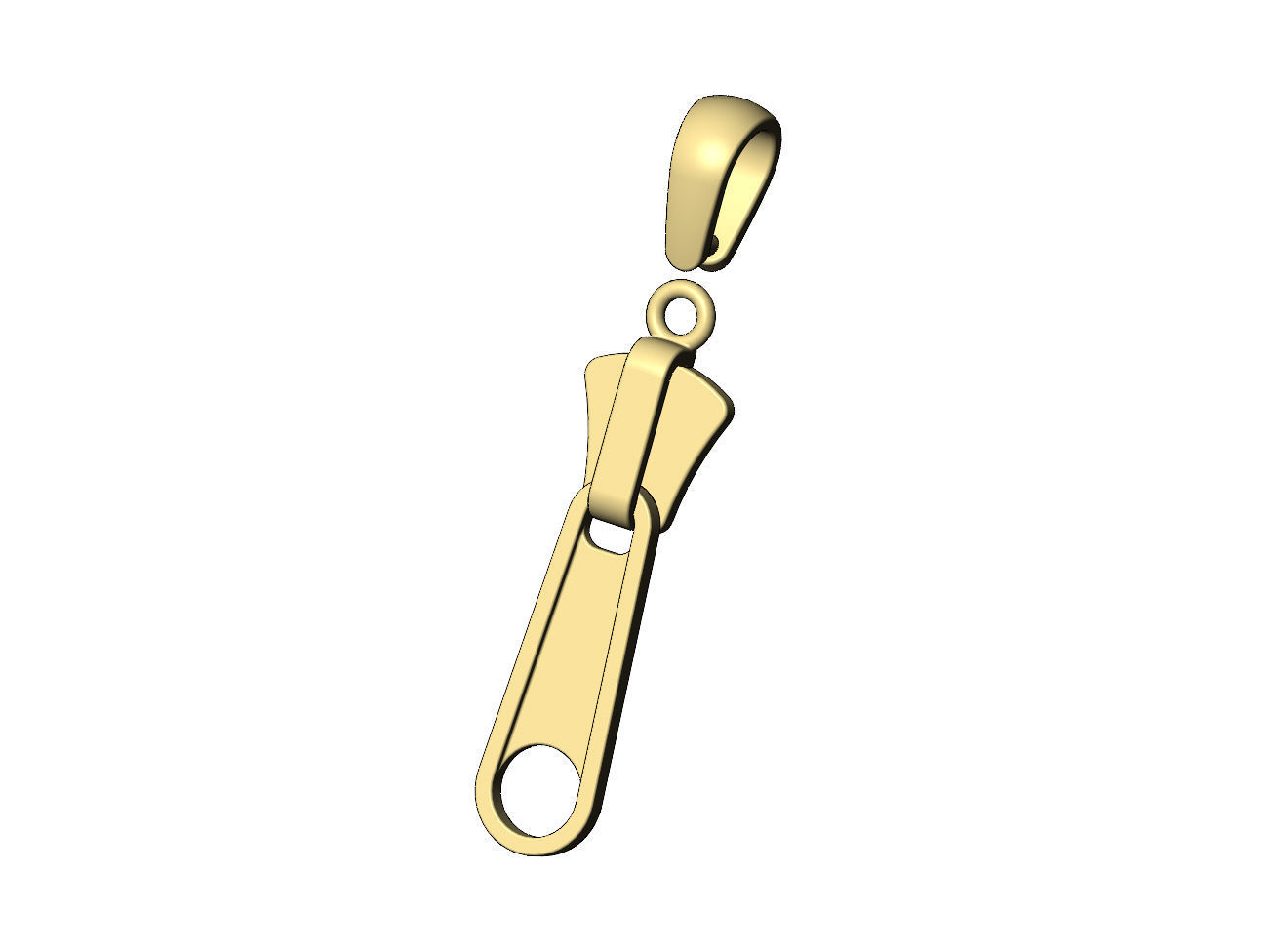 Zipper slider pendant charm 3D print model_4