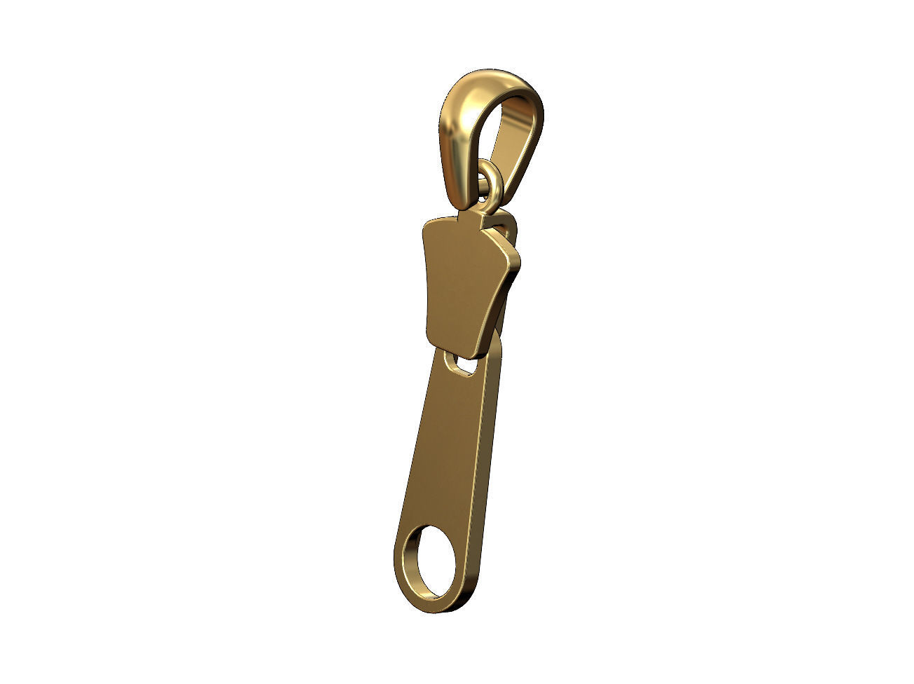 Zipper slider pendant charm 3D print model_3