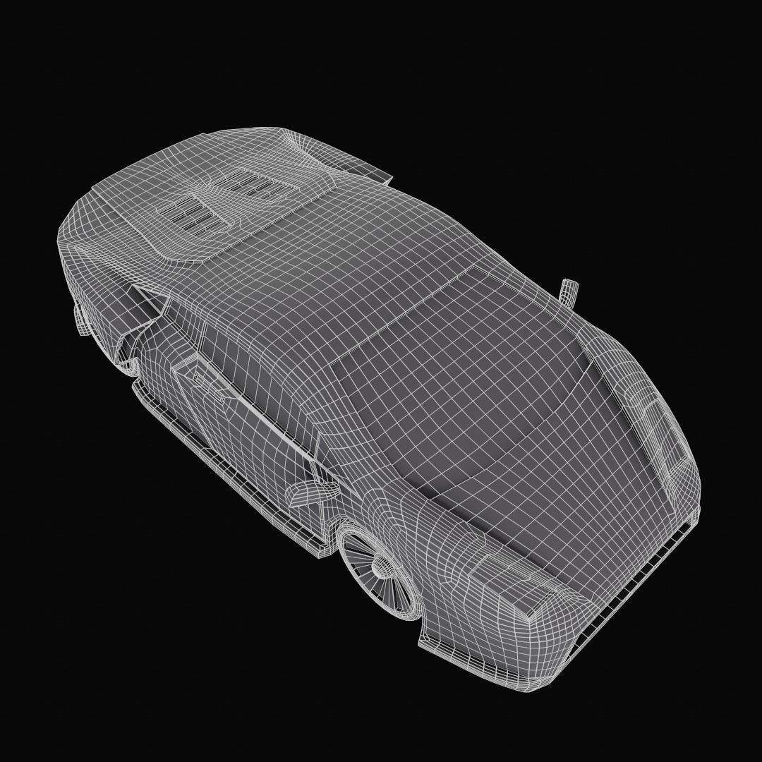 Toy car Low-poly 3D model_6