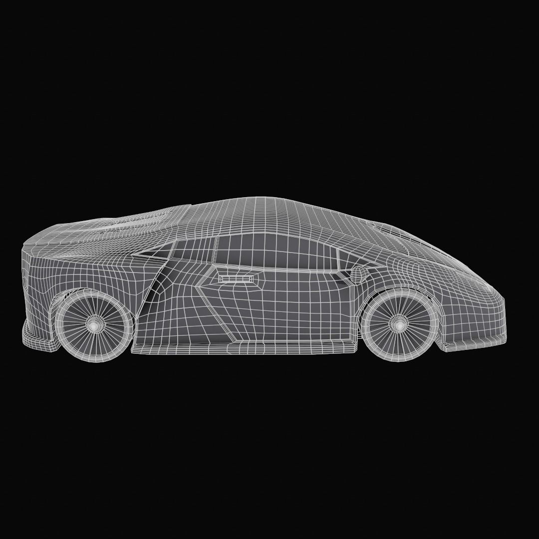 Toy car Low-poly 3D model_7