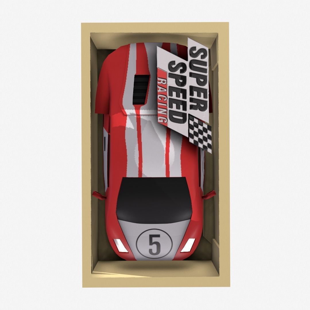 Toy car Low-poly 3D model_4