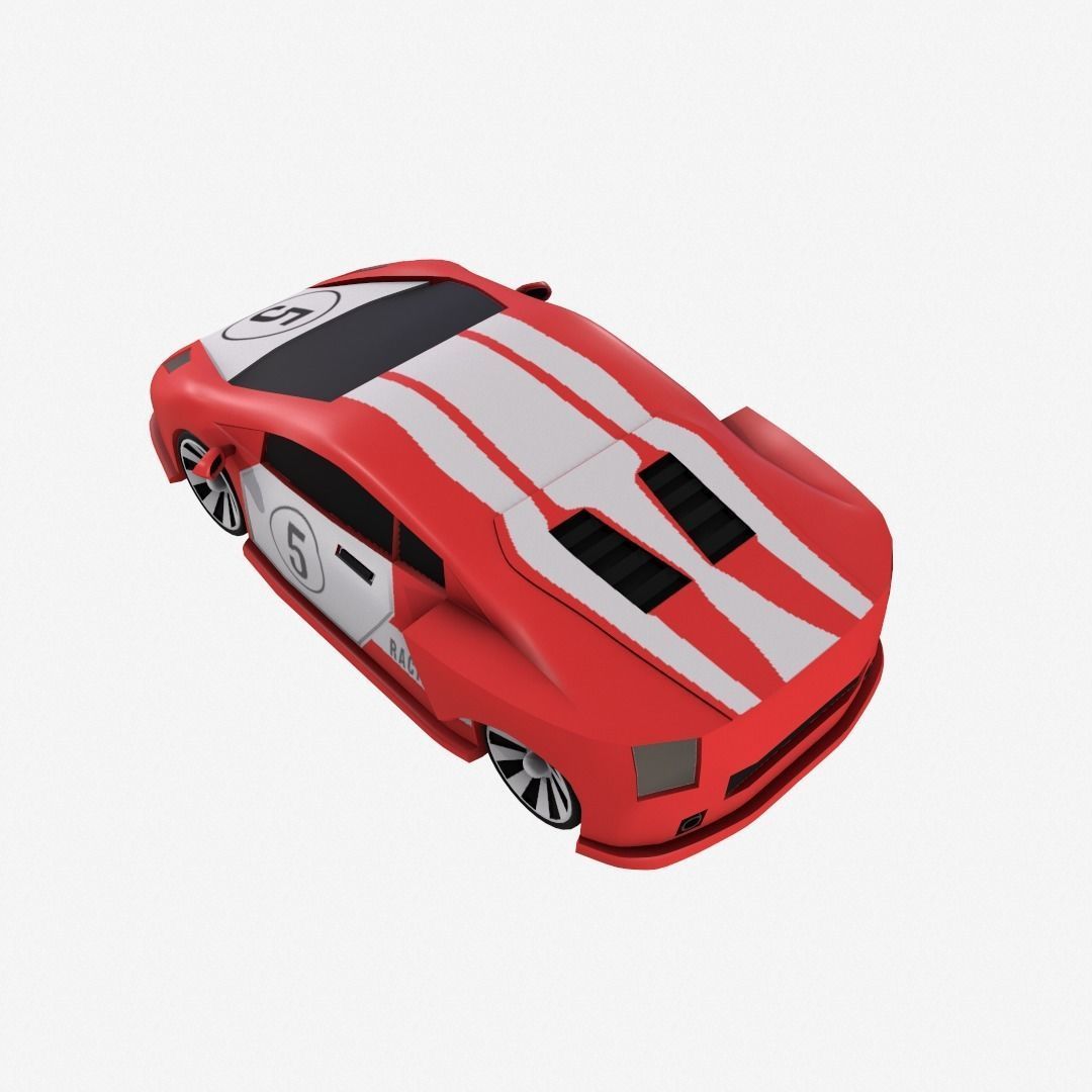 Toy car Low-poly 3D model_2