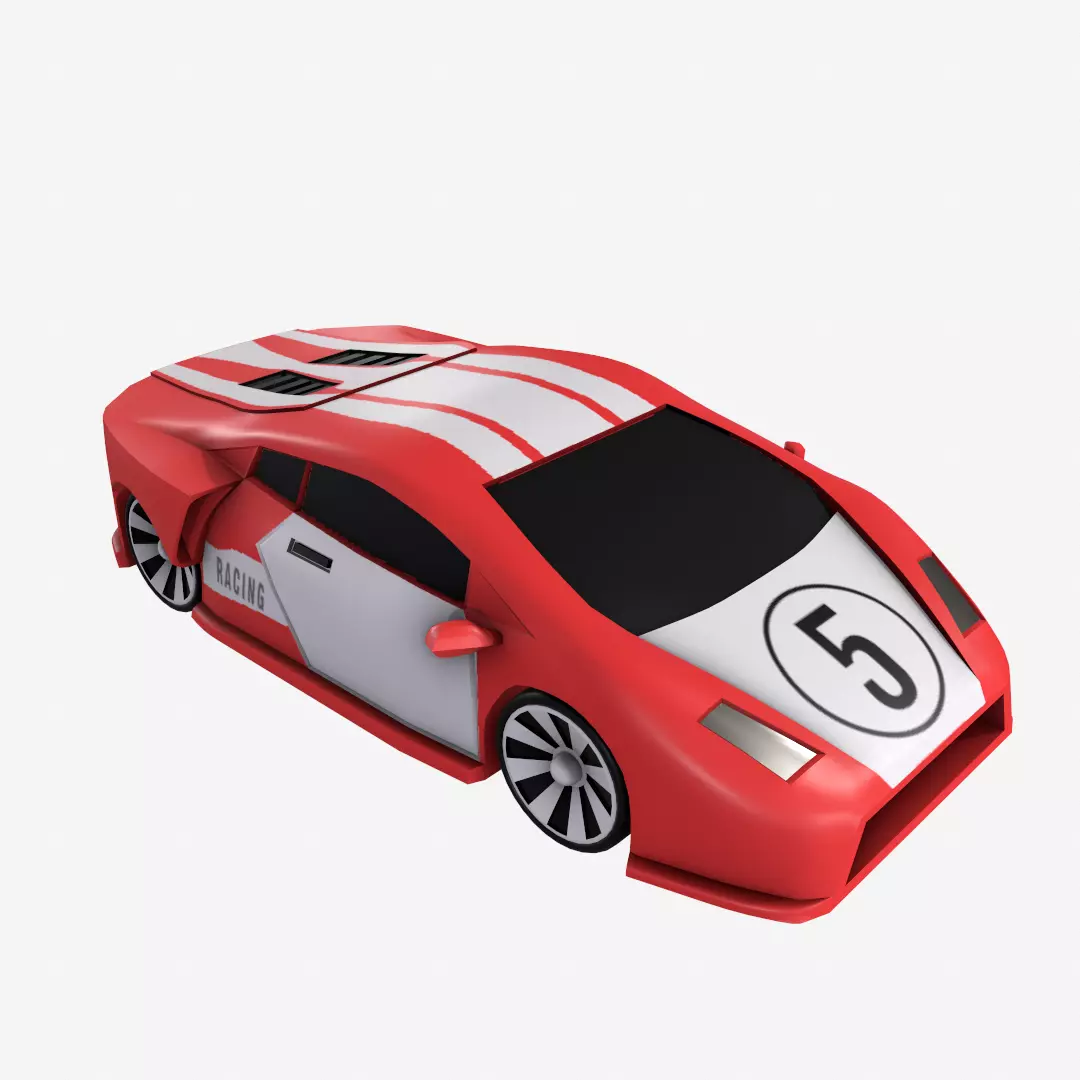 Toy car Low-poly 3D model_0