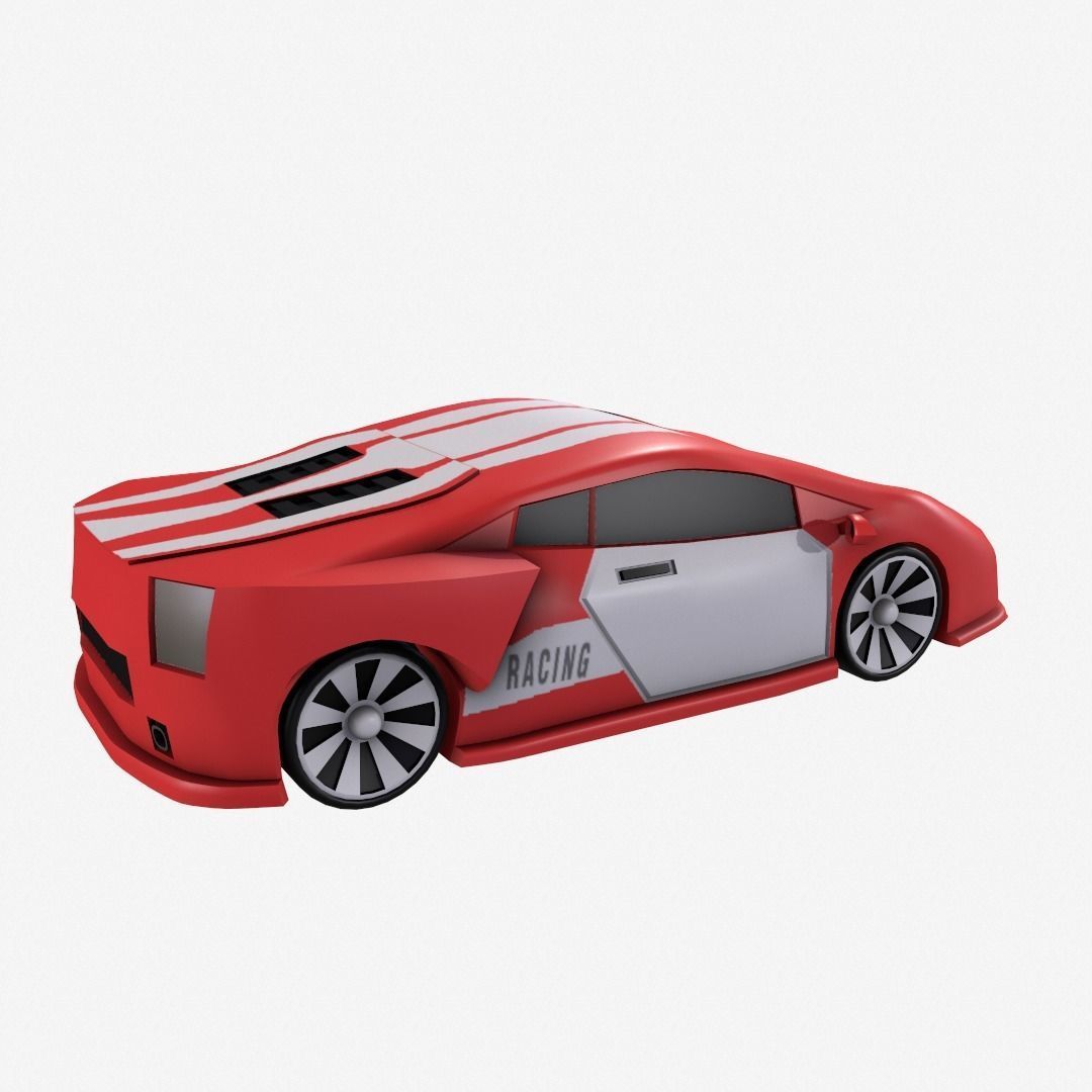 Toy car Low-poly 3D model_1