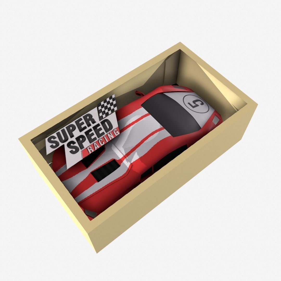 Toy car Low-poly 3D model_5