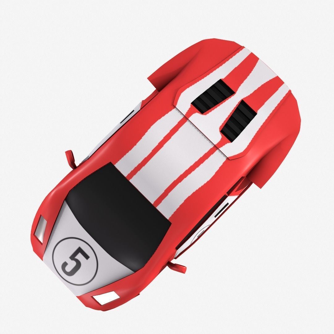 Toy car Low-poly 3D model_3