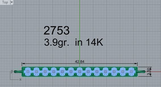 Diamond Row Pendant 2753 3D print model_4