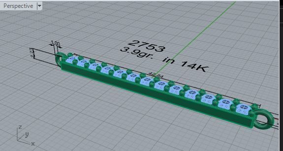 Diamond Row Pendant 2753 3D print model_7