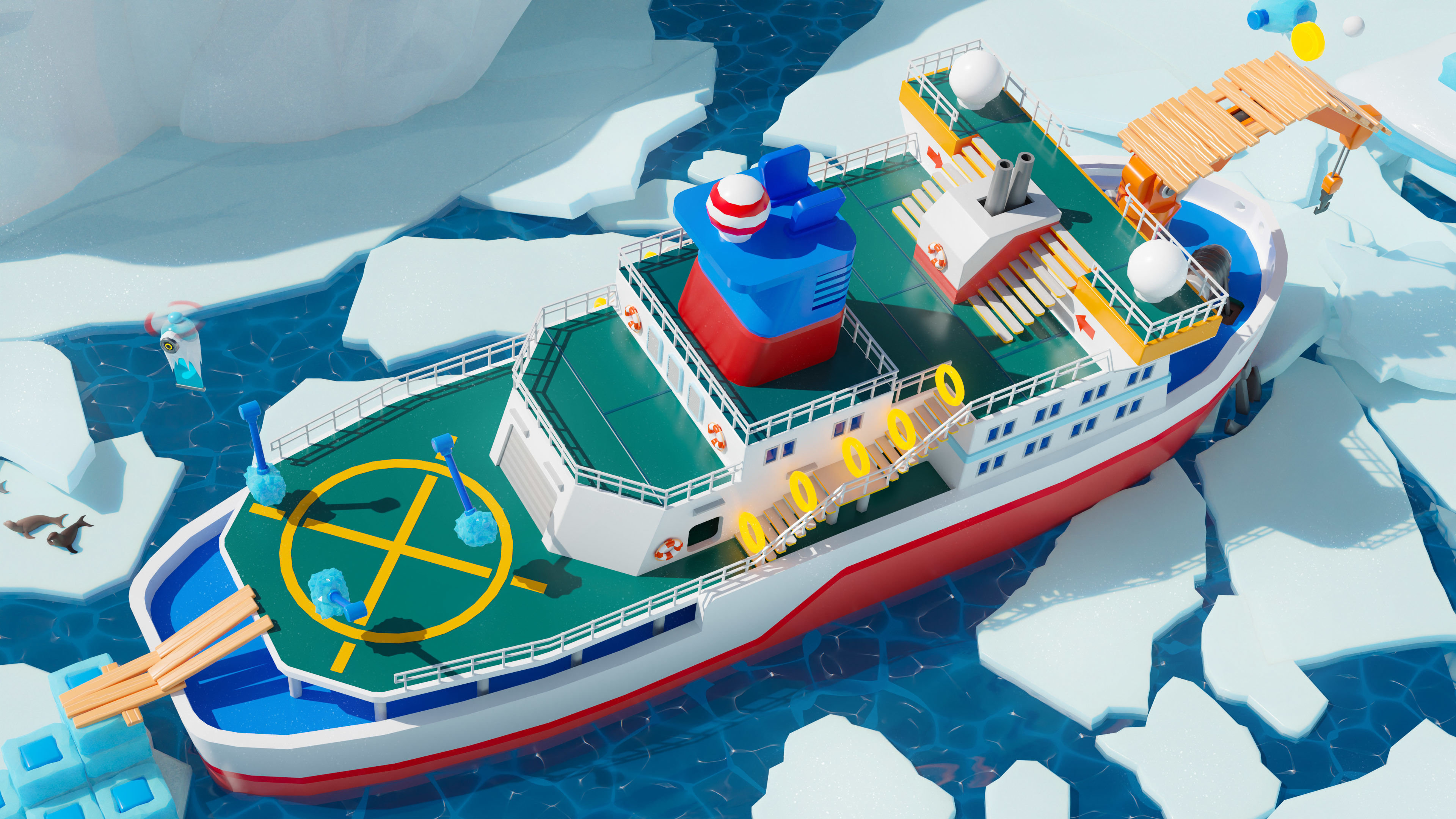 Platformer 6 Winter Low-poly 3D model_18