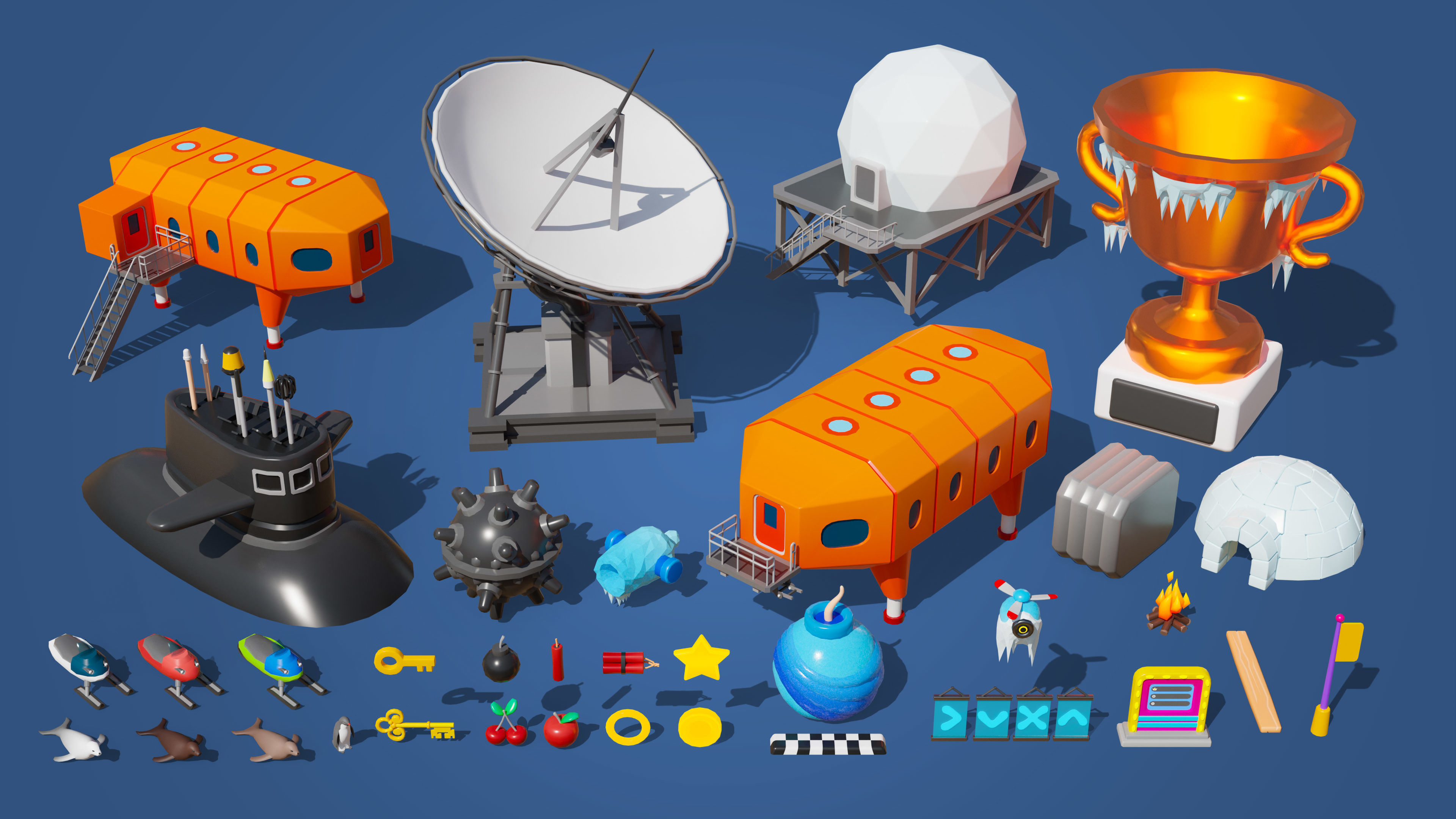 Platformer 6 Winter Low-poly 3D model_57