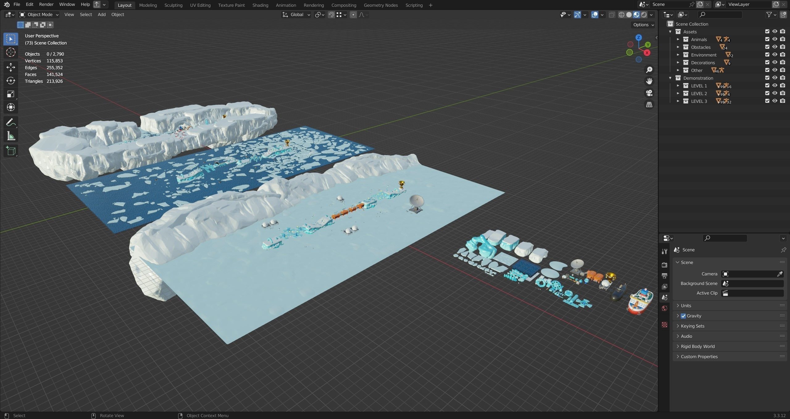 Platformer 6 Winter Low-poly 3D model_65