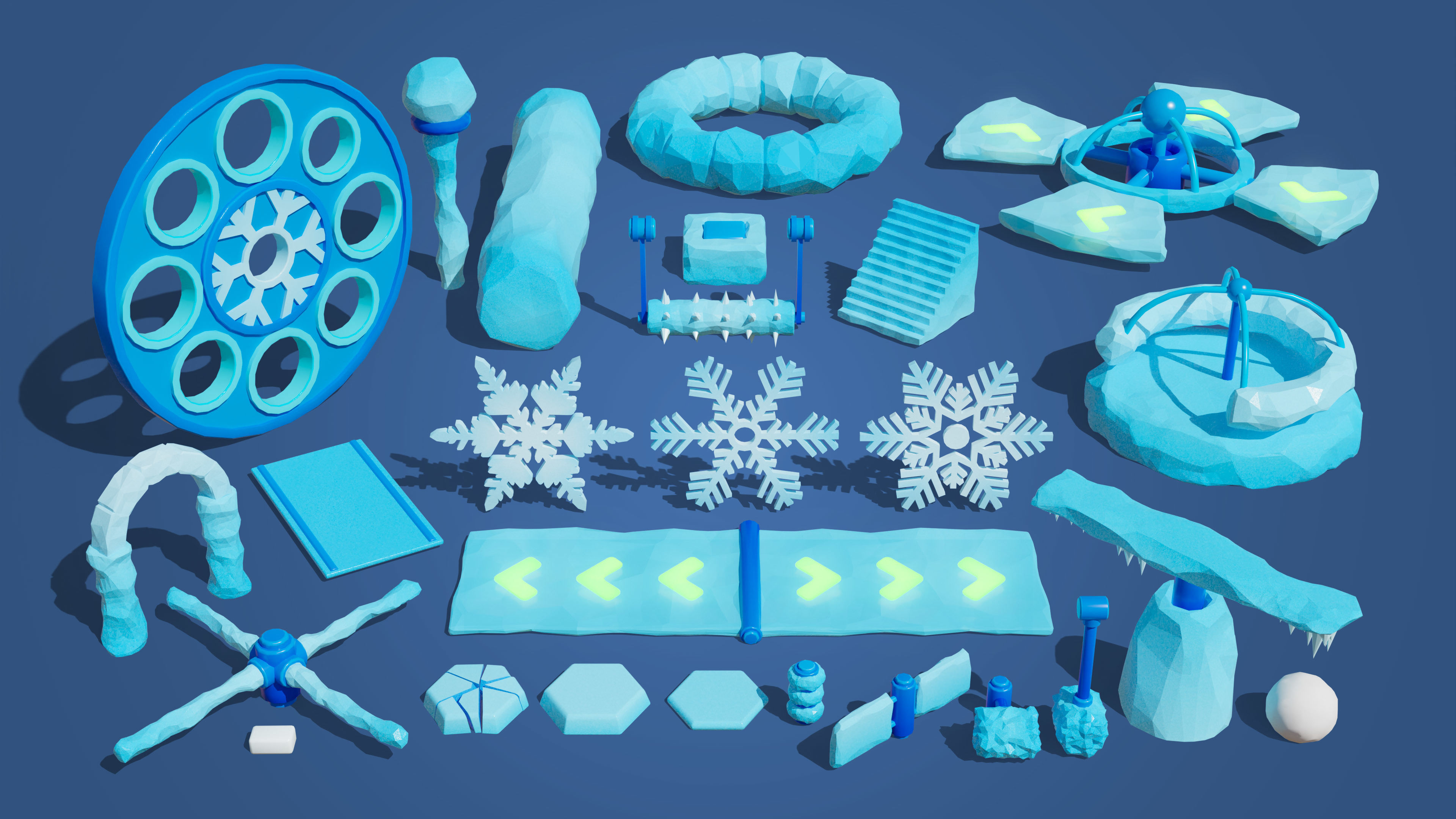 Platformer 6 Winter Low-poly 3D model_56