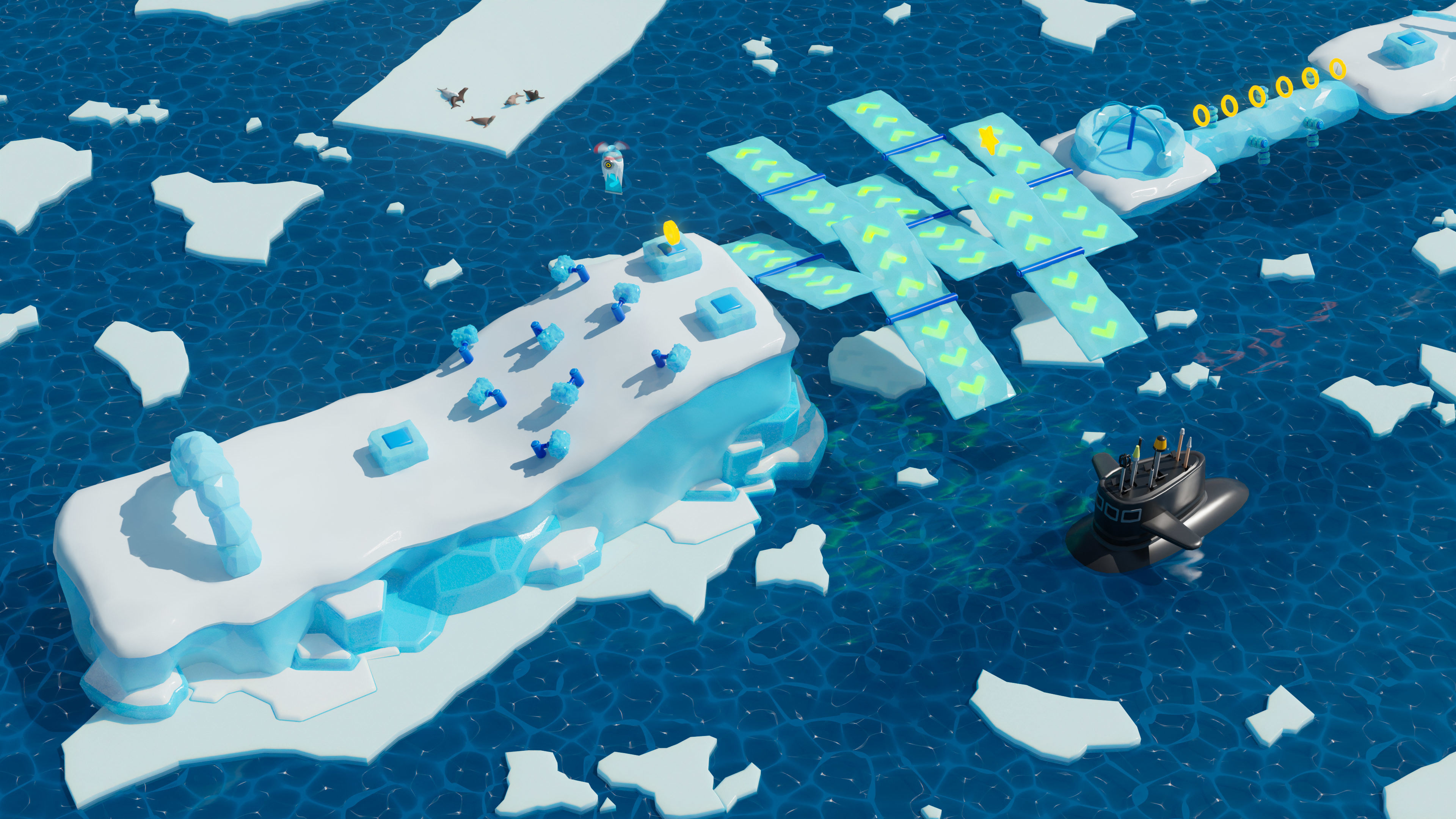 Platformer 6 Winter Low-poly 3D model_10