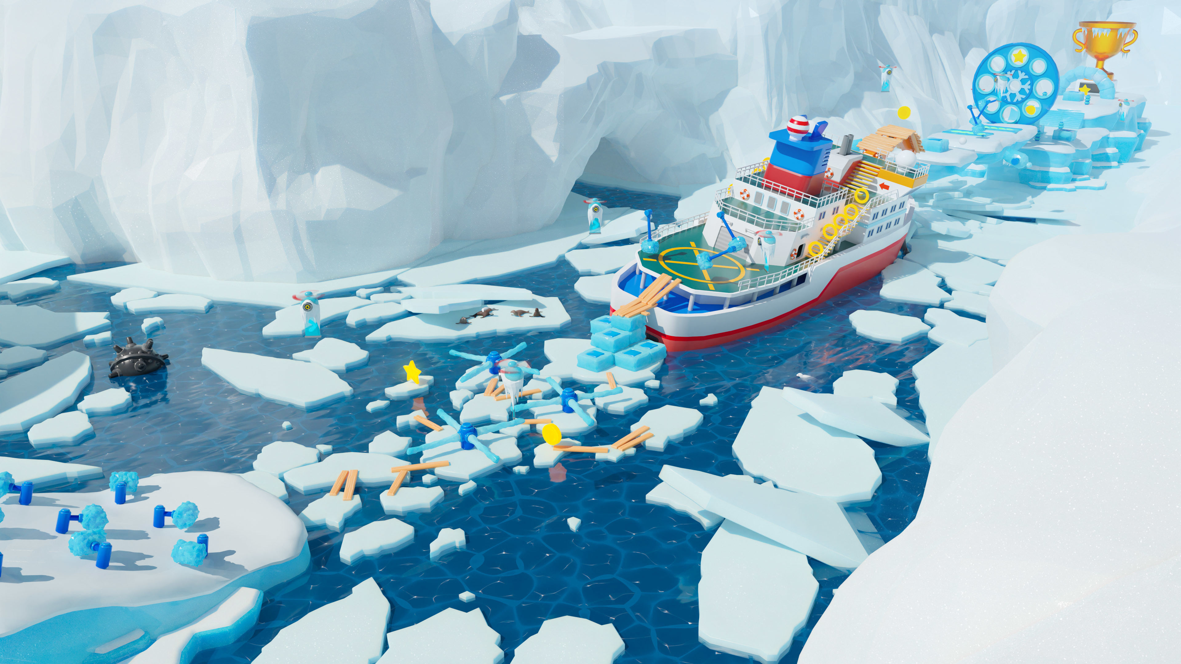 Platformer 6 Winter Low-poly 3D model_48