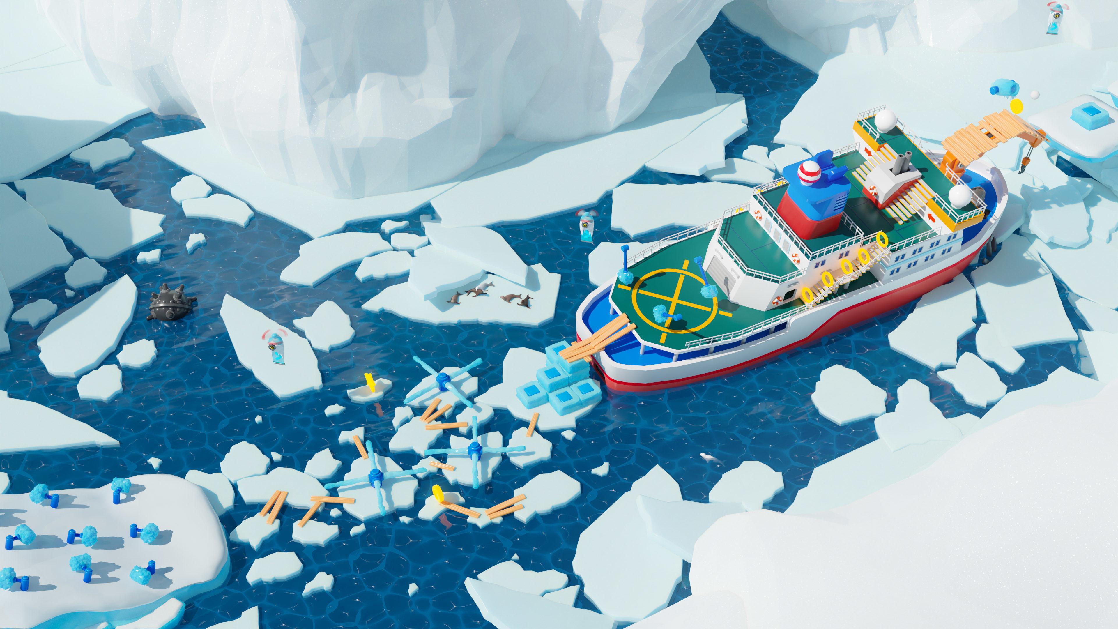 Platformer 6 Winter Low-poly 3D model_8