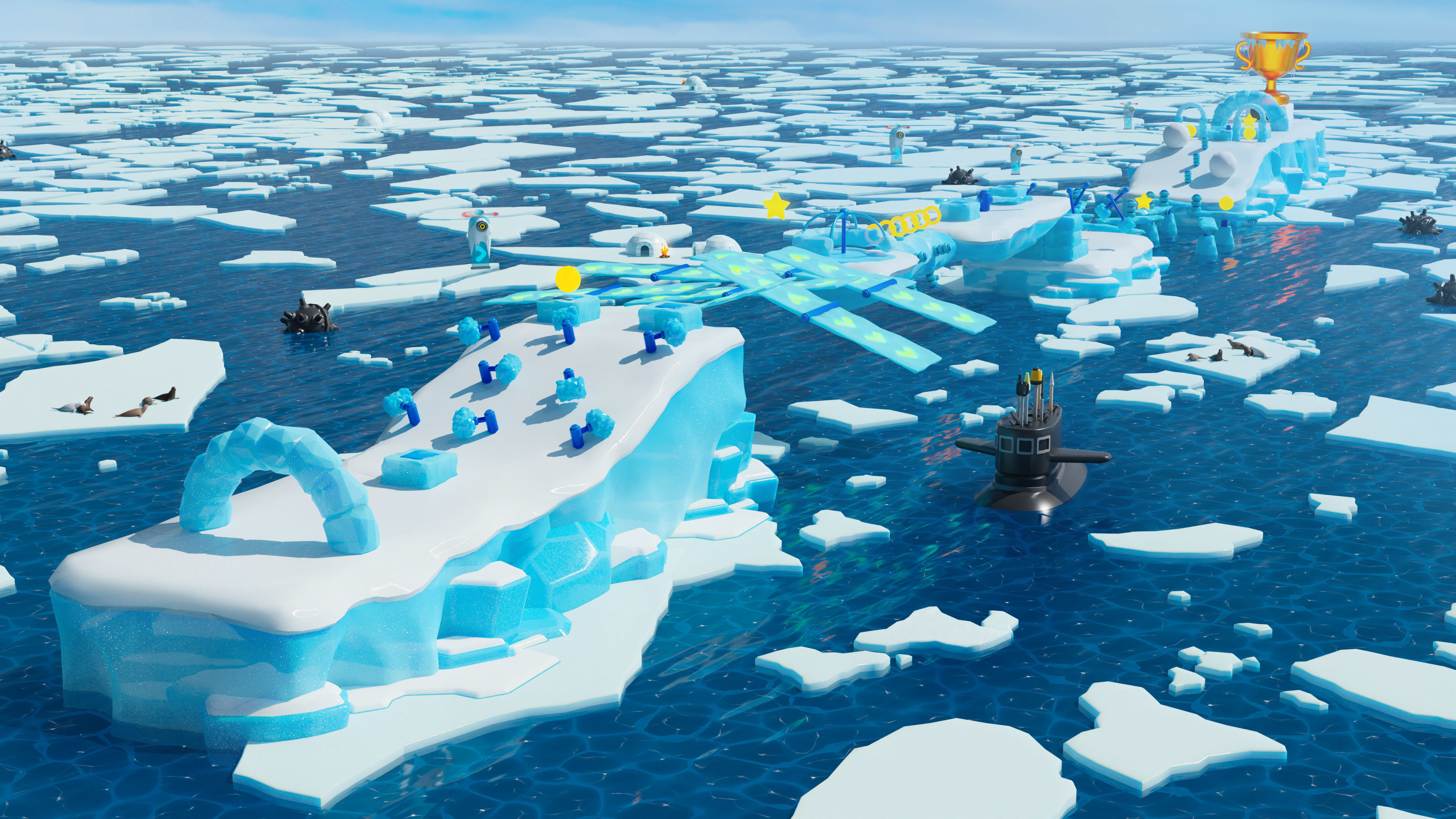 Platformer 6 Winter Low-poly 3D model_5