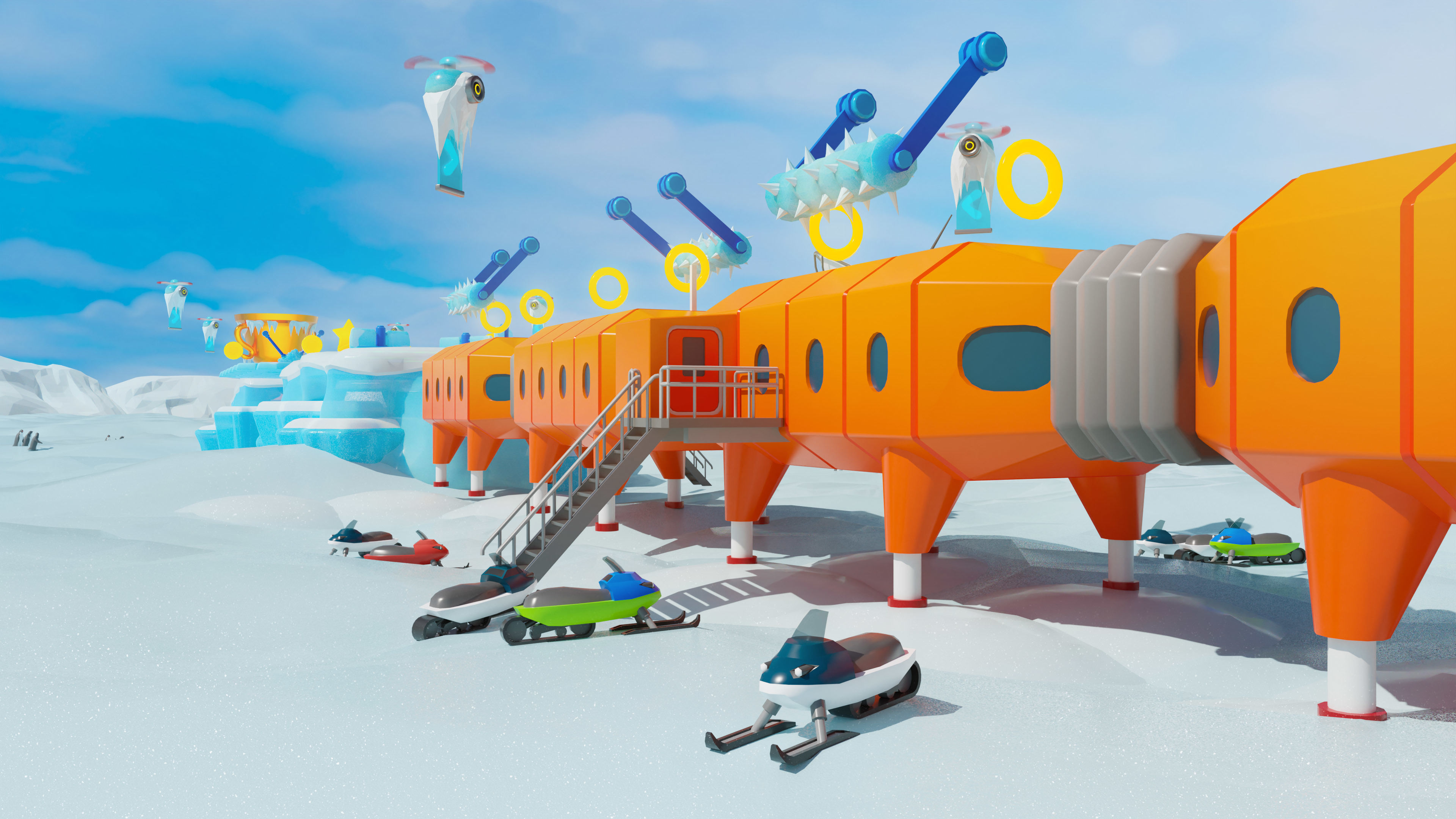 Platformer 6 Winter Low-poly 3D model_38