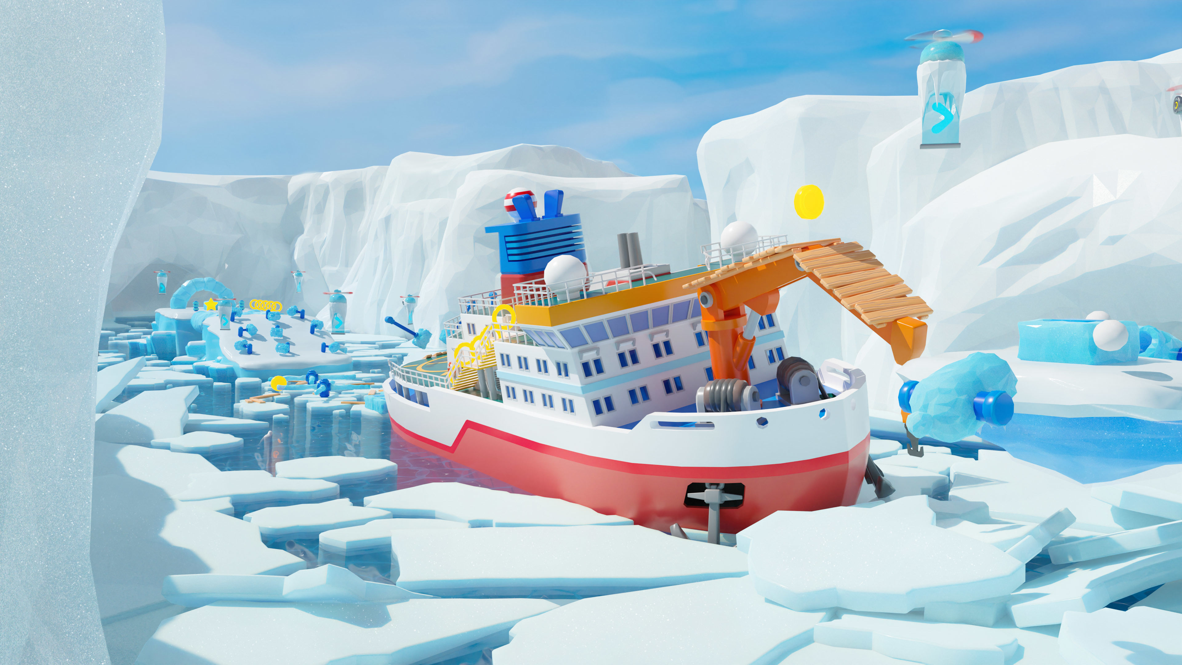 Platformer 6 Winter Low-poly 3D model_35