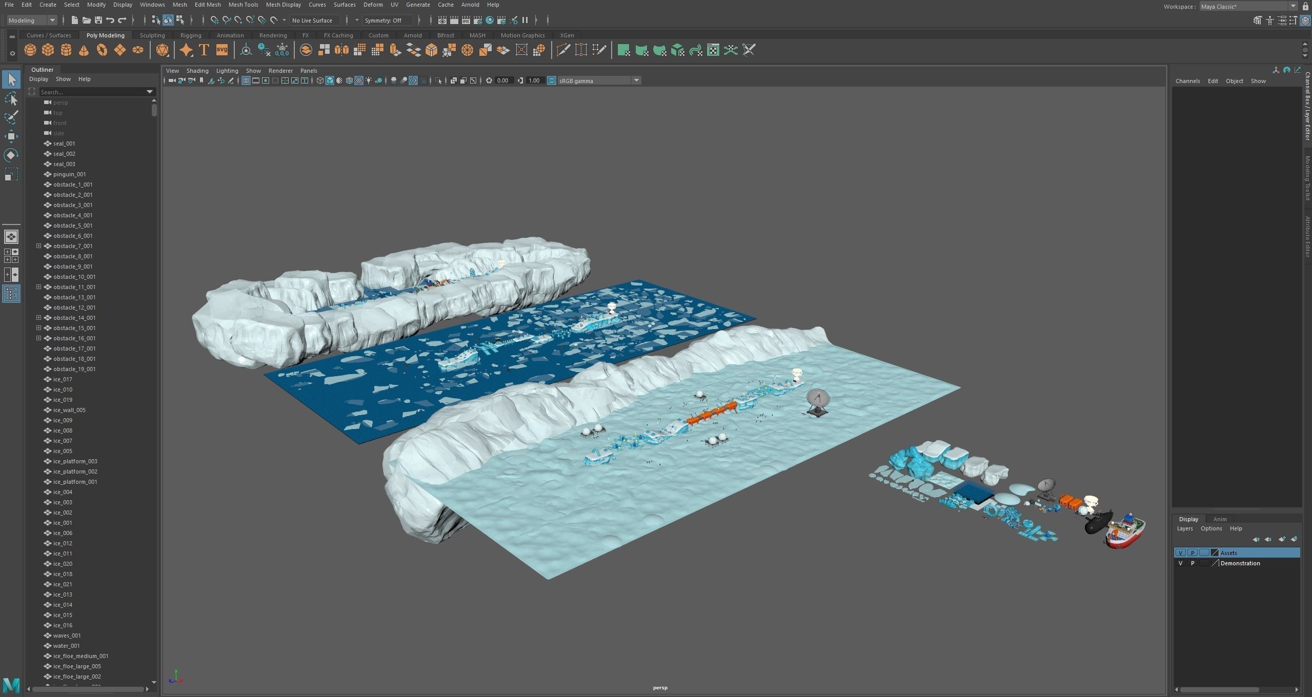 Platformer 6 Winter Low-poly 3D model_66