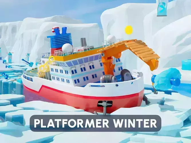 Platformer 6 Winter Low-poly 3D model