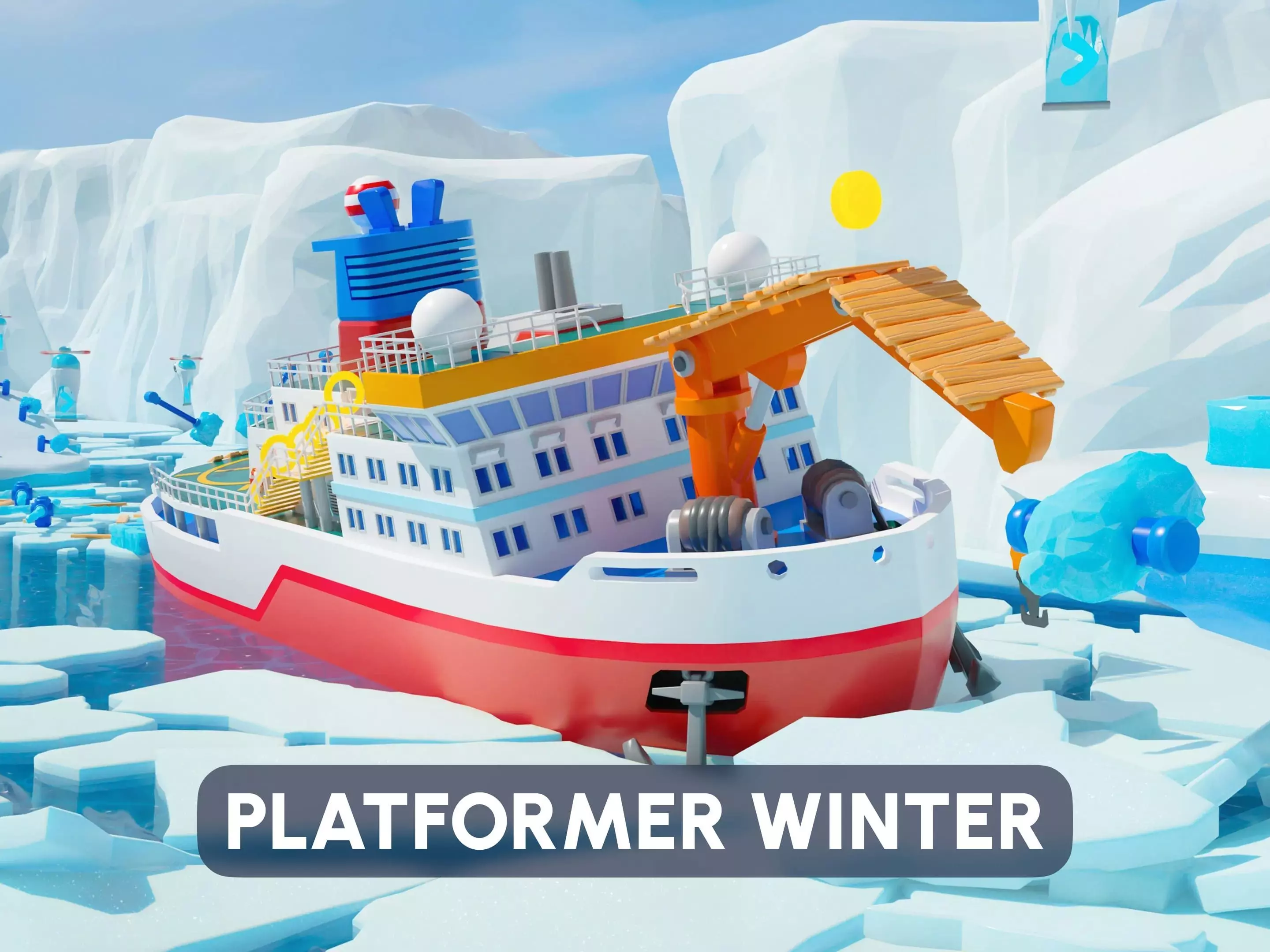 Platformer 6 Winter Low-poly 3D model_0
